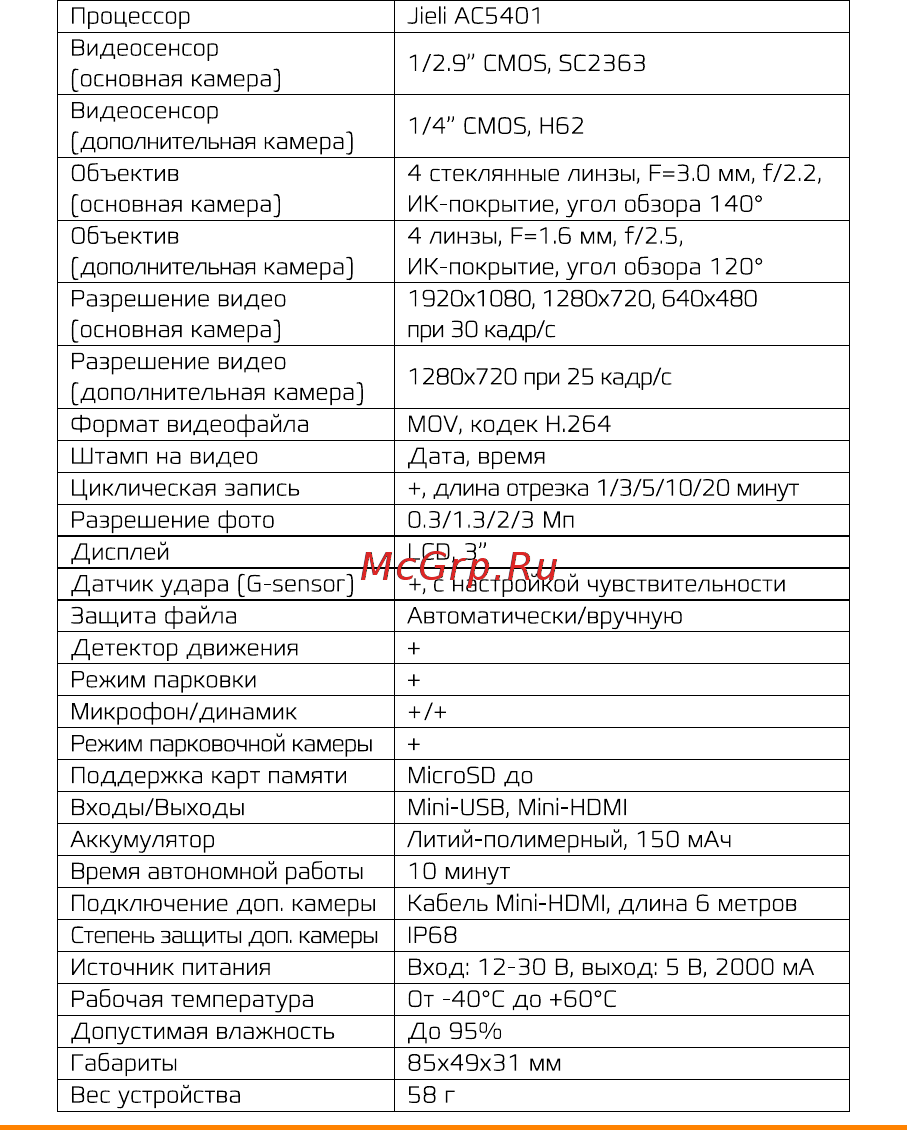 Carcam D5 Руководство пользователя онлайн [11/12] 519048