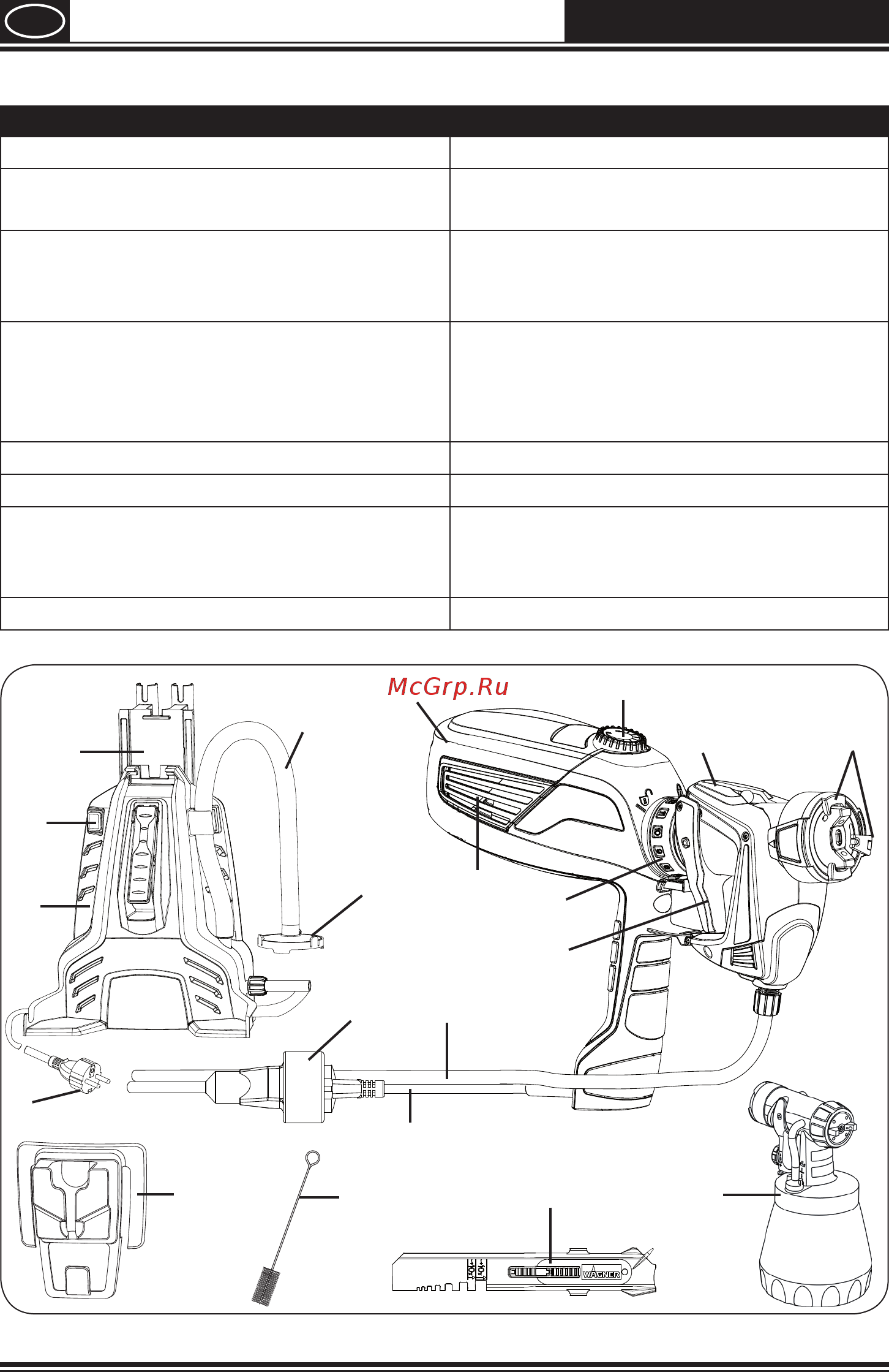 Wagner W 990 FLEXiO [8/36] Объем поставки