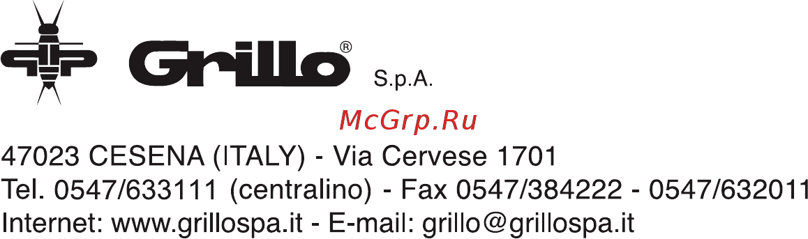 Grillo FX 20 Инструкция по эксплуатации онлайн [68/68] 520752