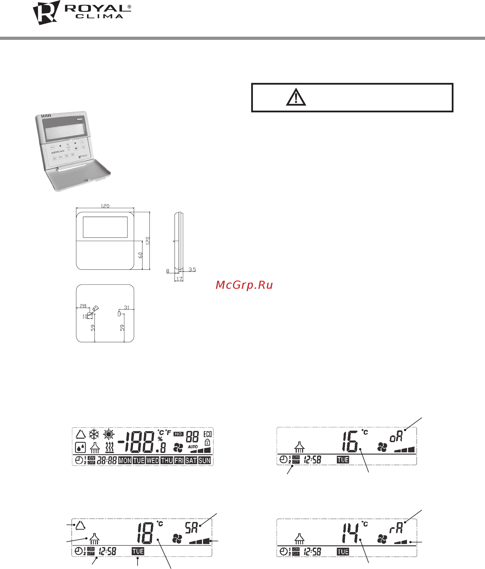 Royal Clima RCS-800-U [12/24] Инструкция по эксплуатации