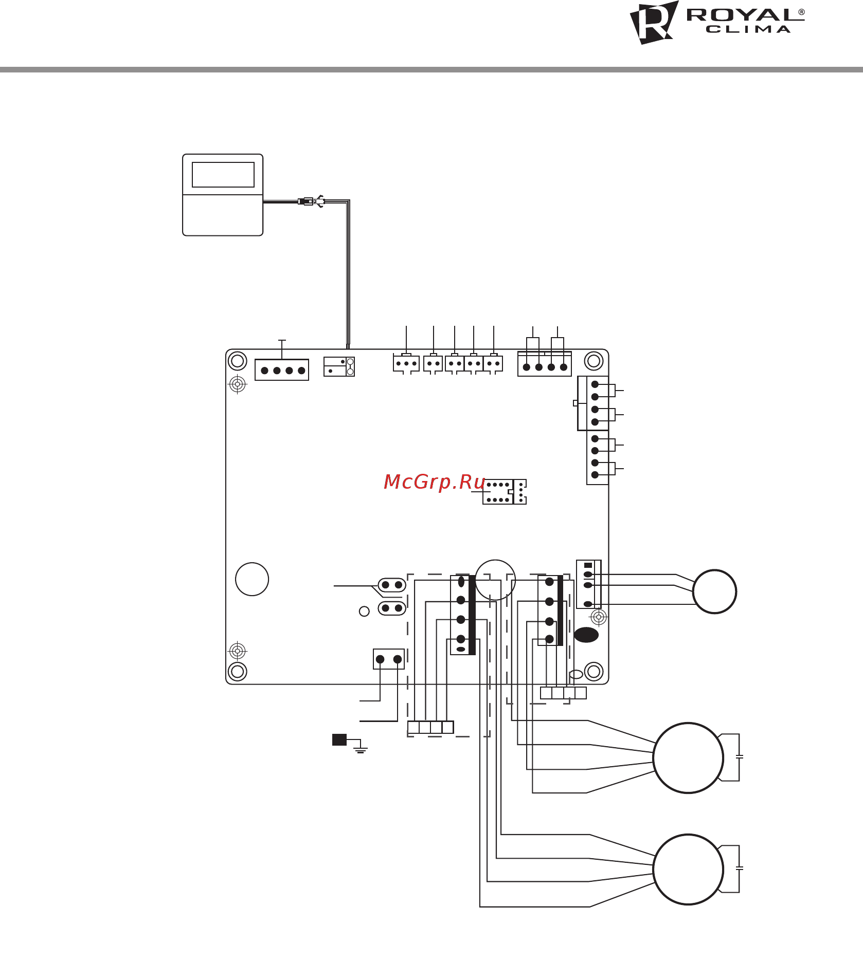 Royal Clima RCS-1800-U [9/24] Логика работы внешних контактов внешний переключатель при замыкании данных клемм установка начинает работать на максимальной скорости байпас при замыкании данных клемм клапан байпаса открывается установка начинает работать на максимальной скорости дифференциальное реле давления при замыкании данных клемм установка отключается выход сигнала ошибки при входе установки в режим аварии контакты замыкаются между собой выход сигнала работы при включении установки контакты замыкаются между собой