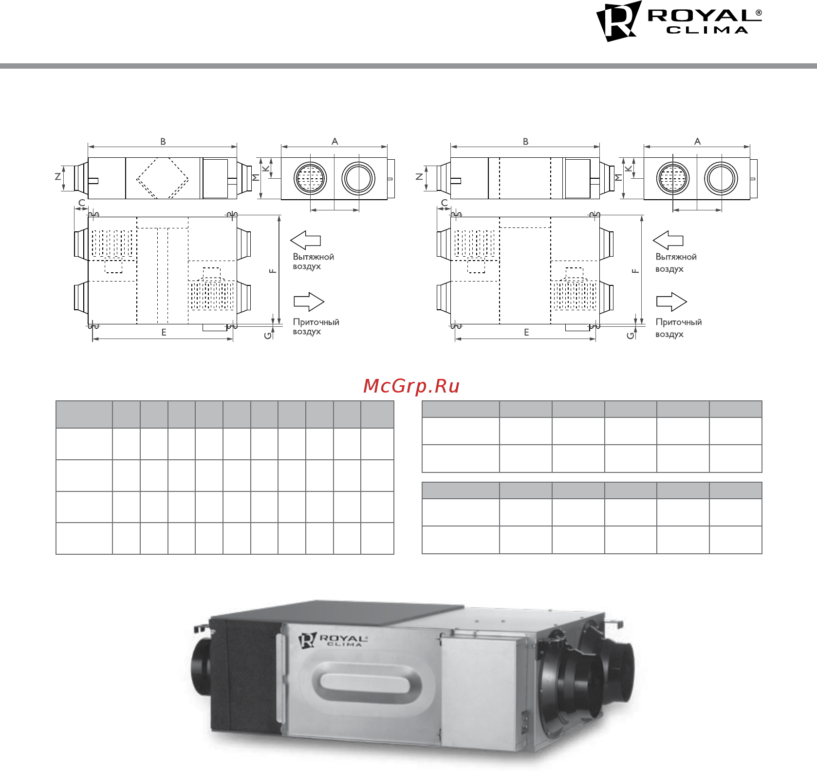 Royal Clima RCS 500 2.0 [7/28] Размеры
