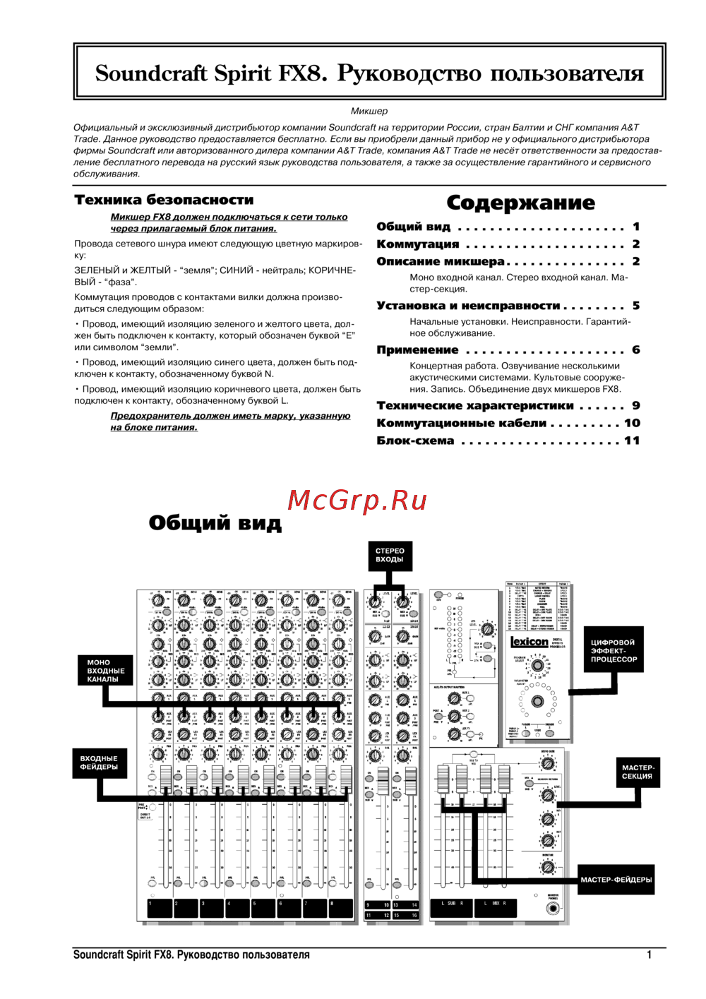 Soundcraft Spirit FX8 Руководство пользователя
