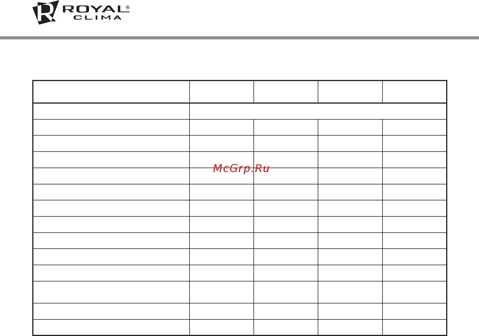Royal Clima RM - M20CN-E [10/16] Технические характеристики