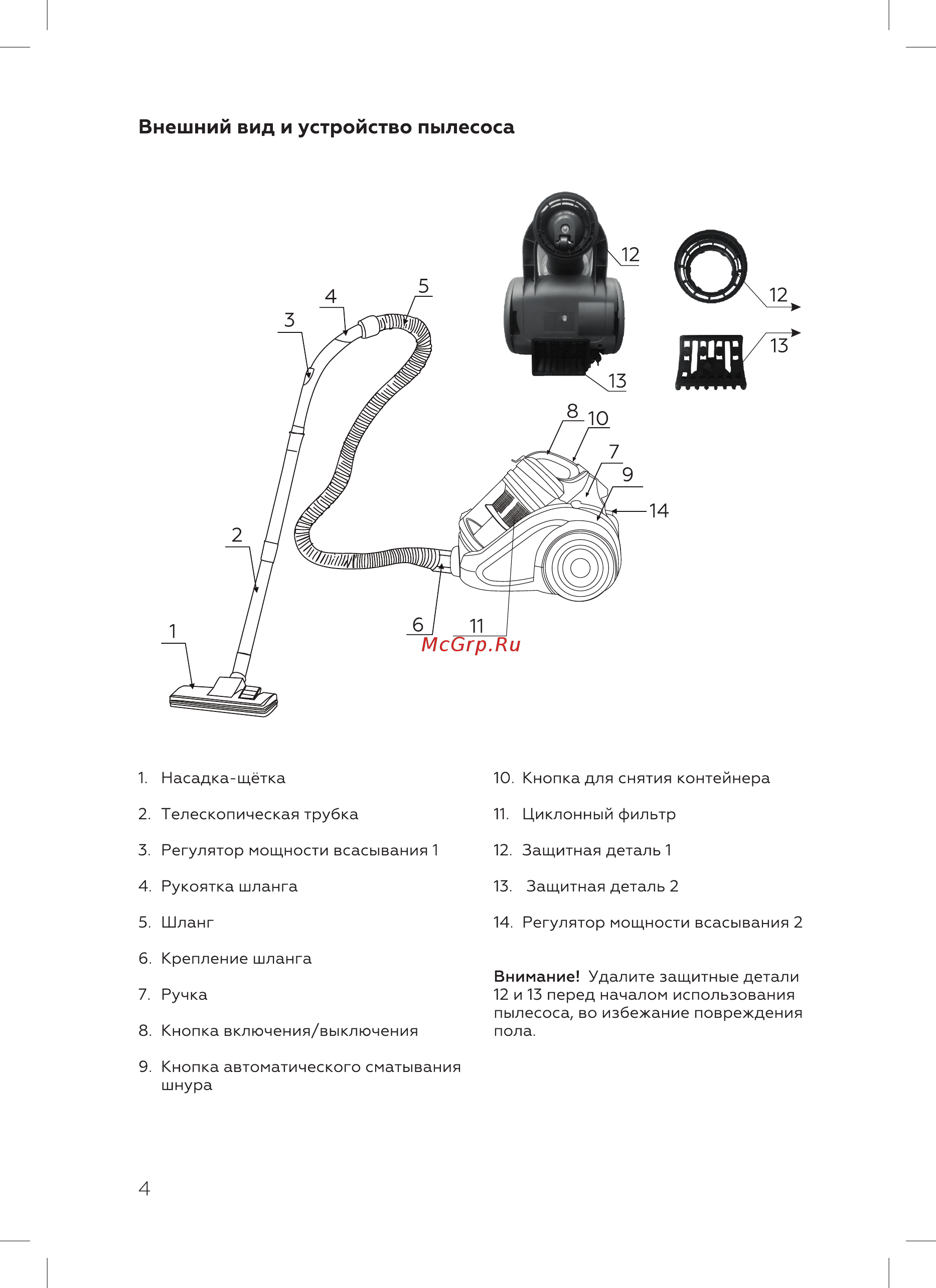 BQ VC2208MC [6/20] Внешний вид и устройство пылесоса