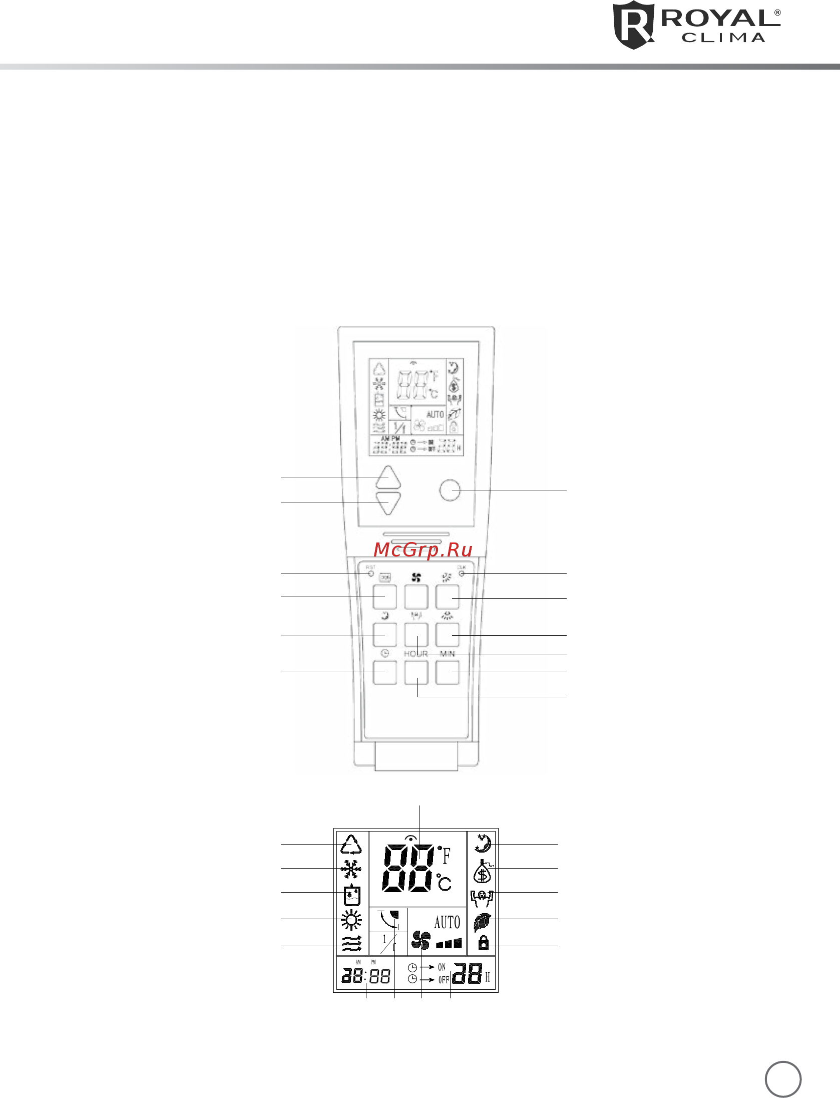 Royal Clima RCF-24H [7/20] Управление кондиционером