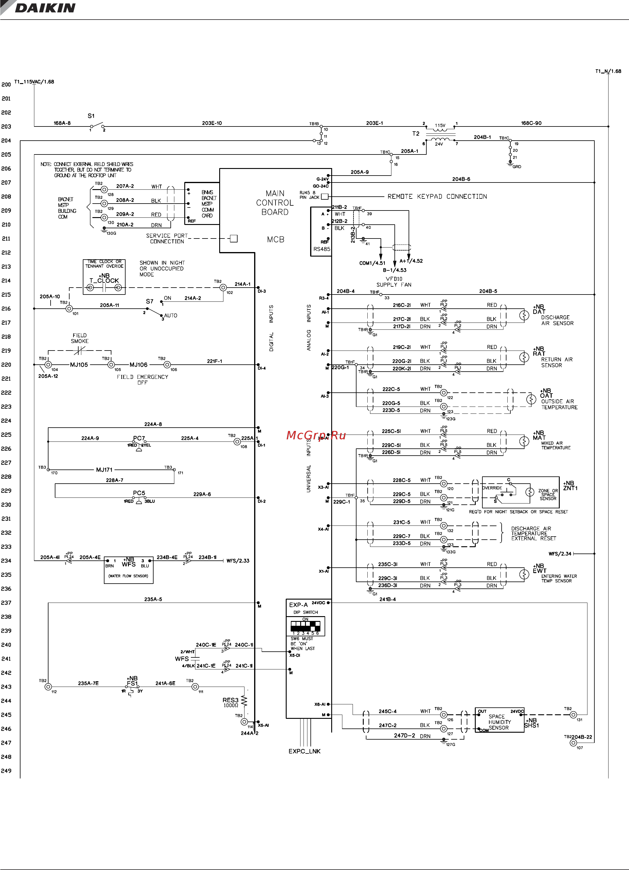 Daikin Microtech III [94/100] Typical electrical drawings self contained