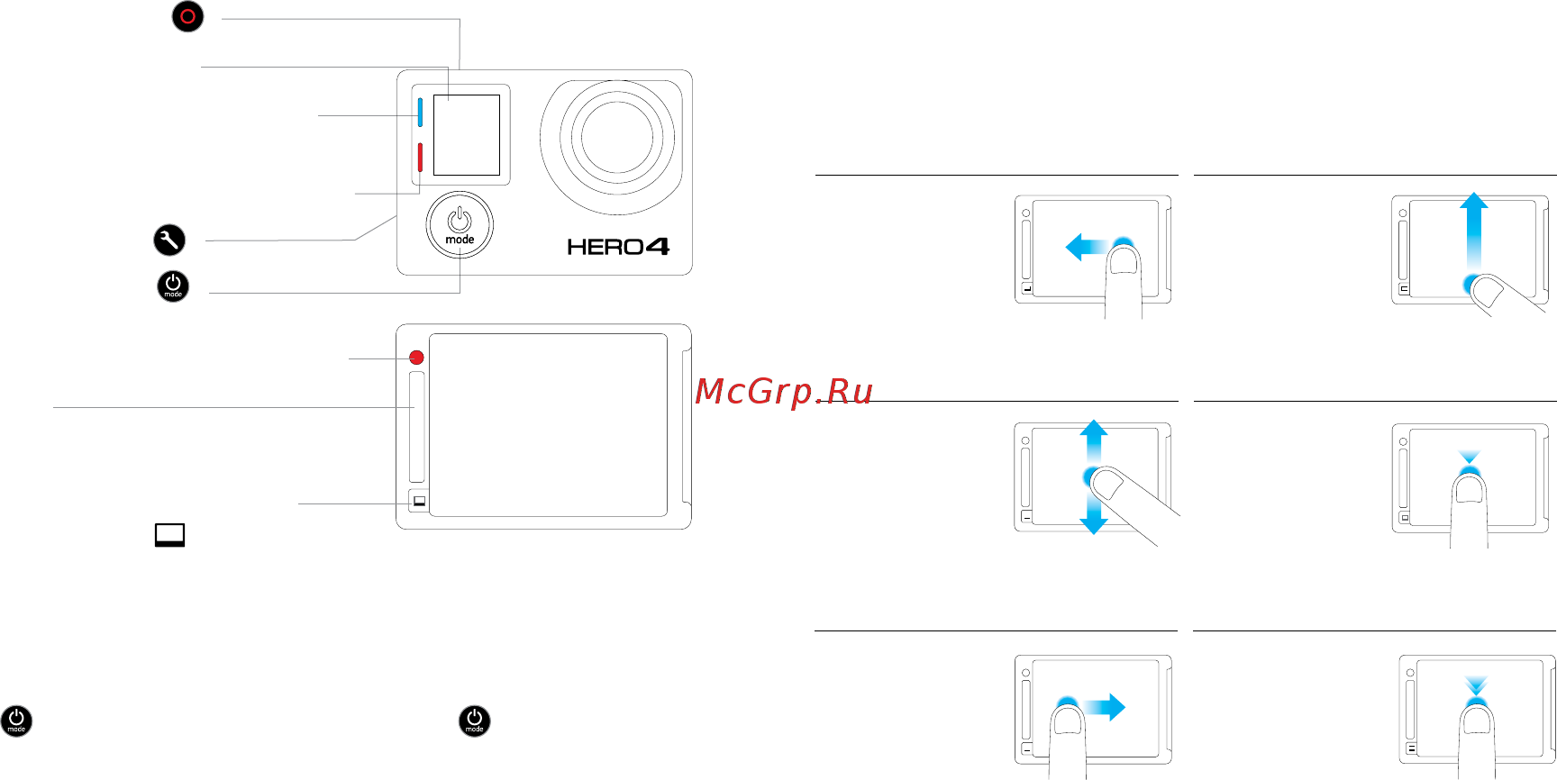Gopro HERO4 Silver Music [3/9] Сенсорный дисплей основные