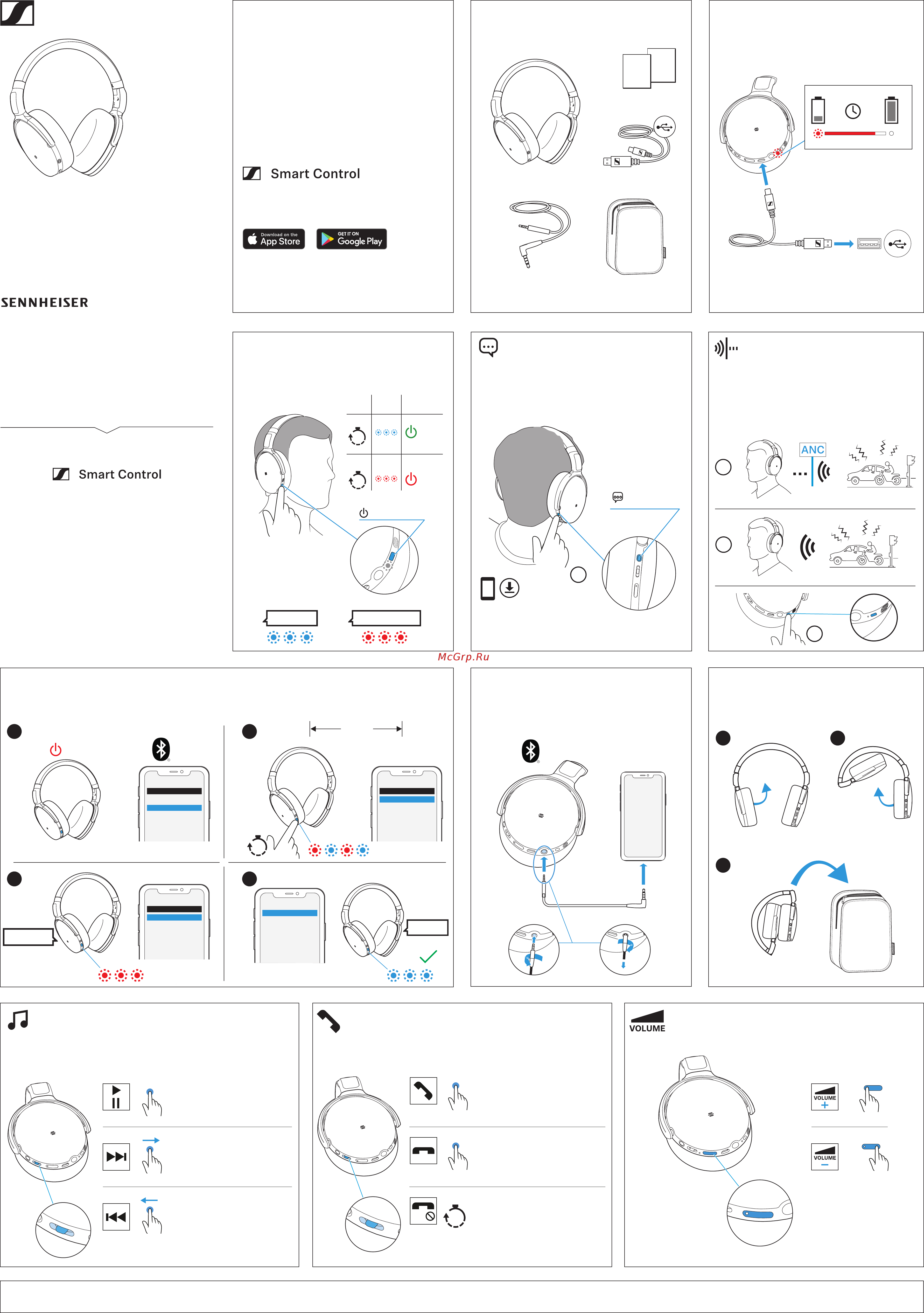 Sennheiser HD 450BT Краткая инструкция онлайн