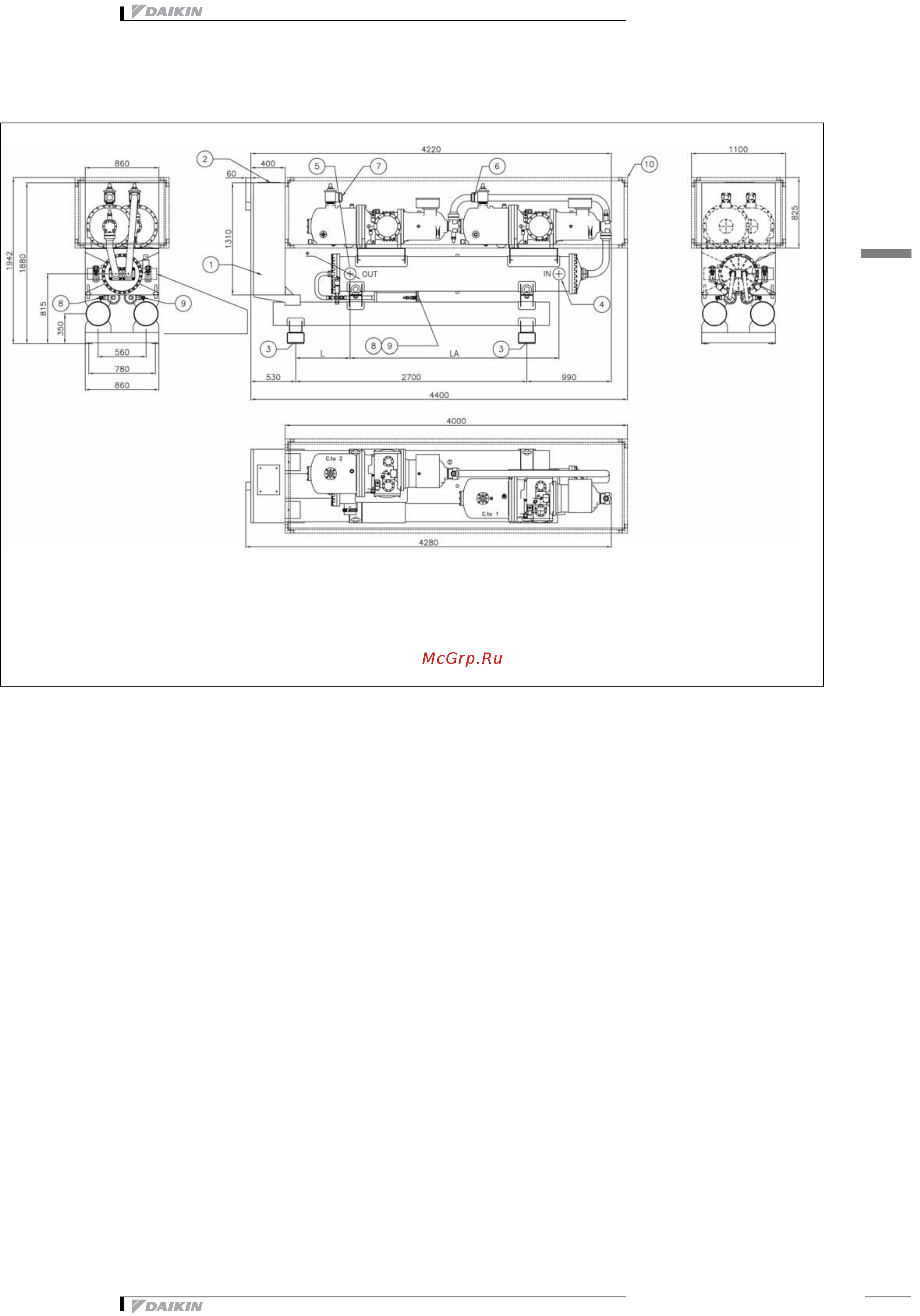 Daikin EWWD500DJYNN [43/48] Чертеж в масштабе
