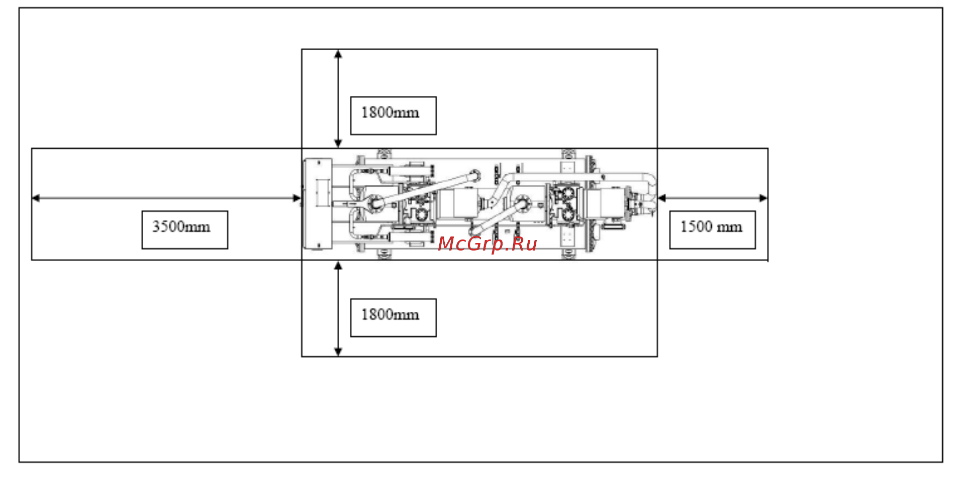 Daikin EWWD460DJYNN [18/58] Fig 3 minimum clearance requirements for machine maintenance