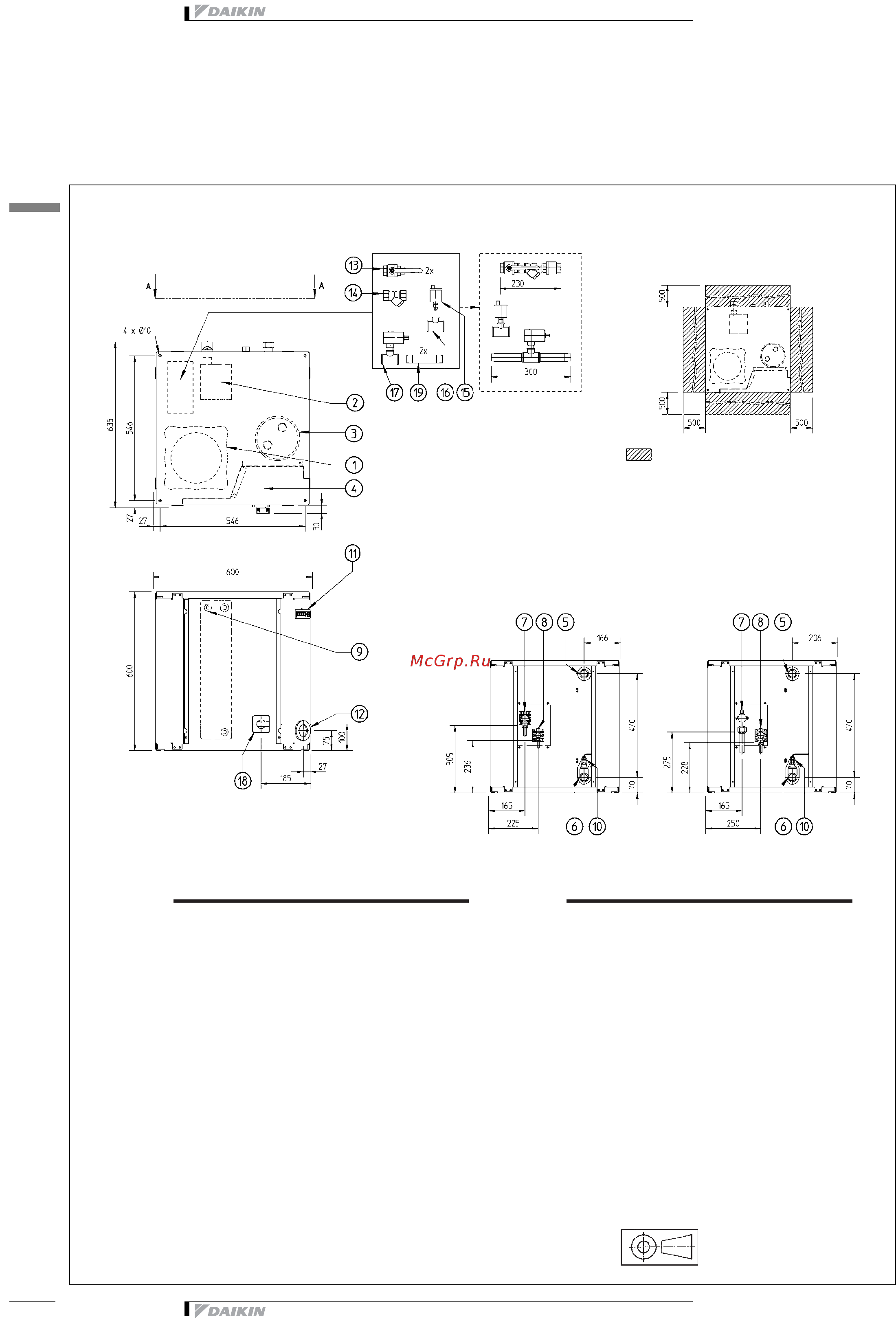 Daikin EUWL16KZW1 [14/24] Чертеж в масштабе и центр тяжести