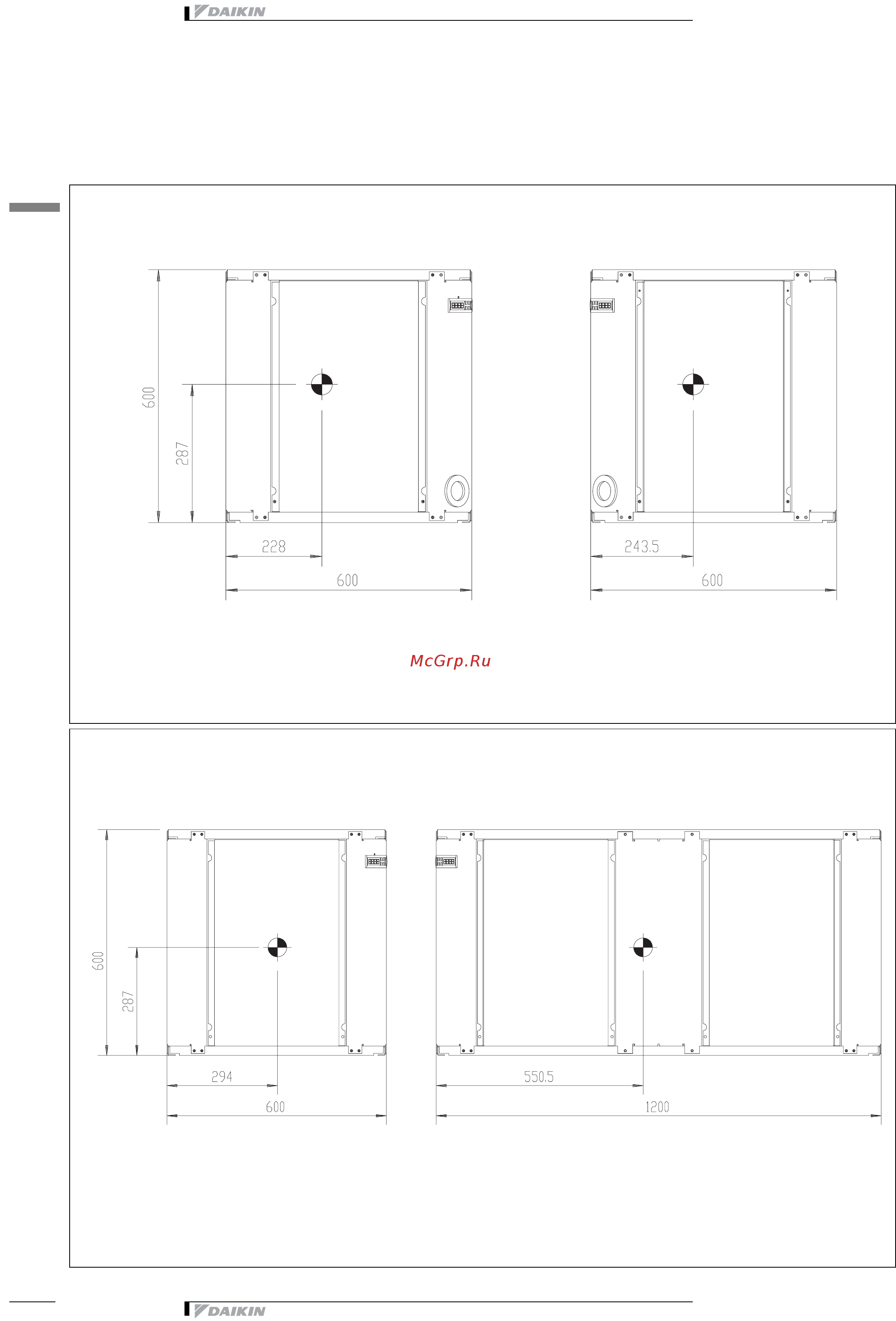 Daikin EUWL16KZW1 [16/24] Чертеж в масштабе и центр тяжести