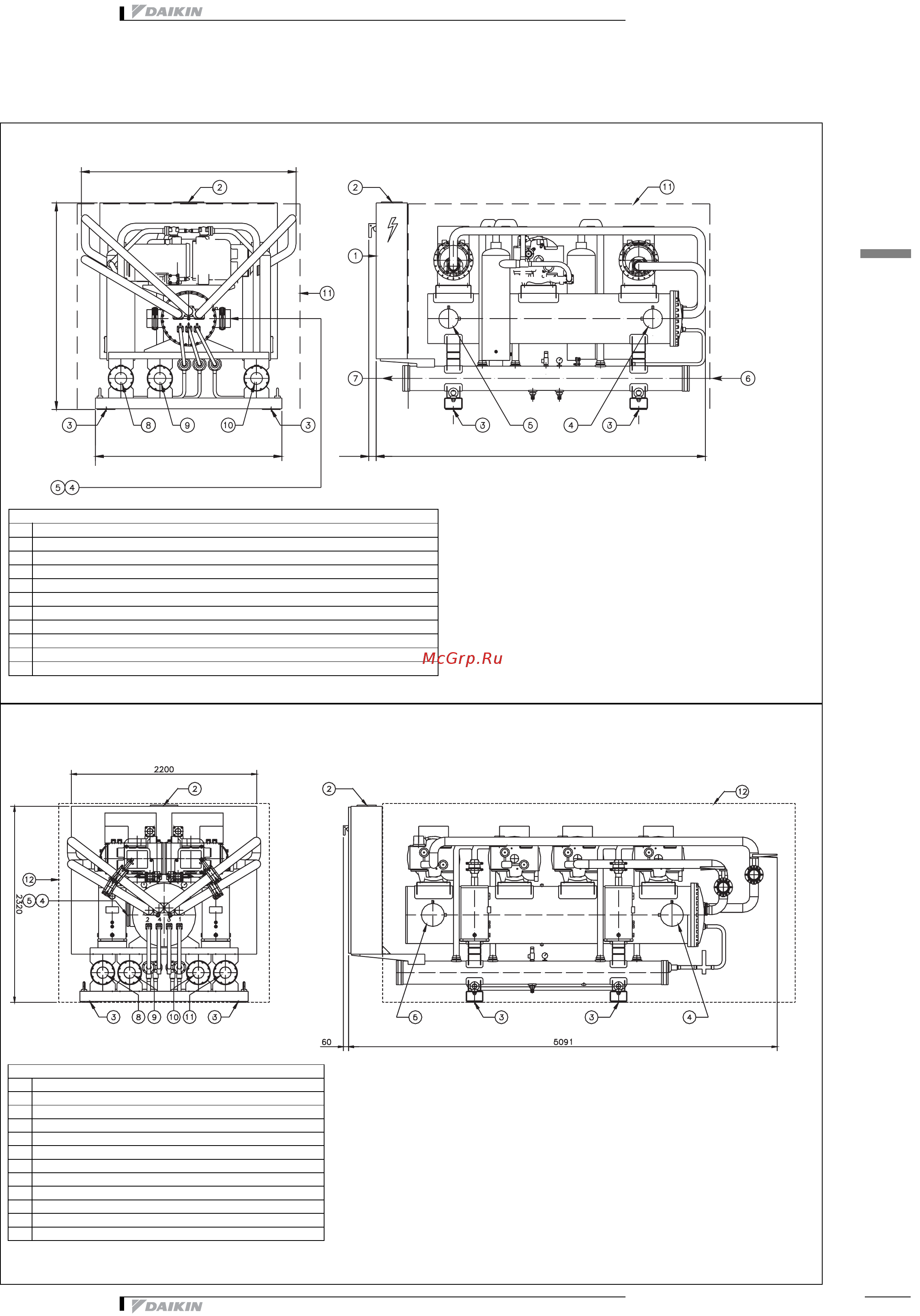Daikin EWWD400CJYNN [22/28] Чертеж в масштабе и центр тяжести