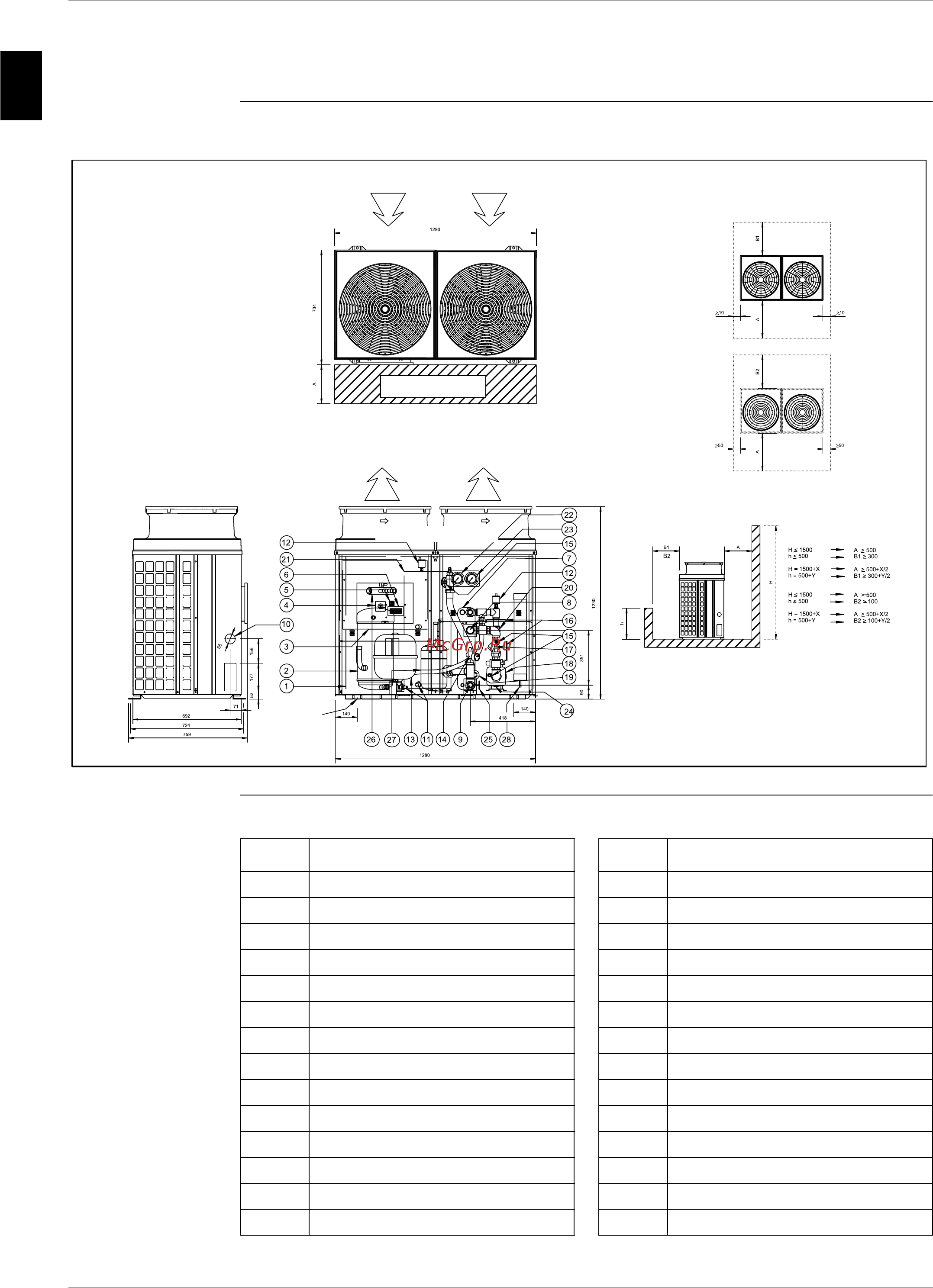 Daikin EUWAC5FZW [77/264] Outlook drawing euwyb5 8kzw1