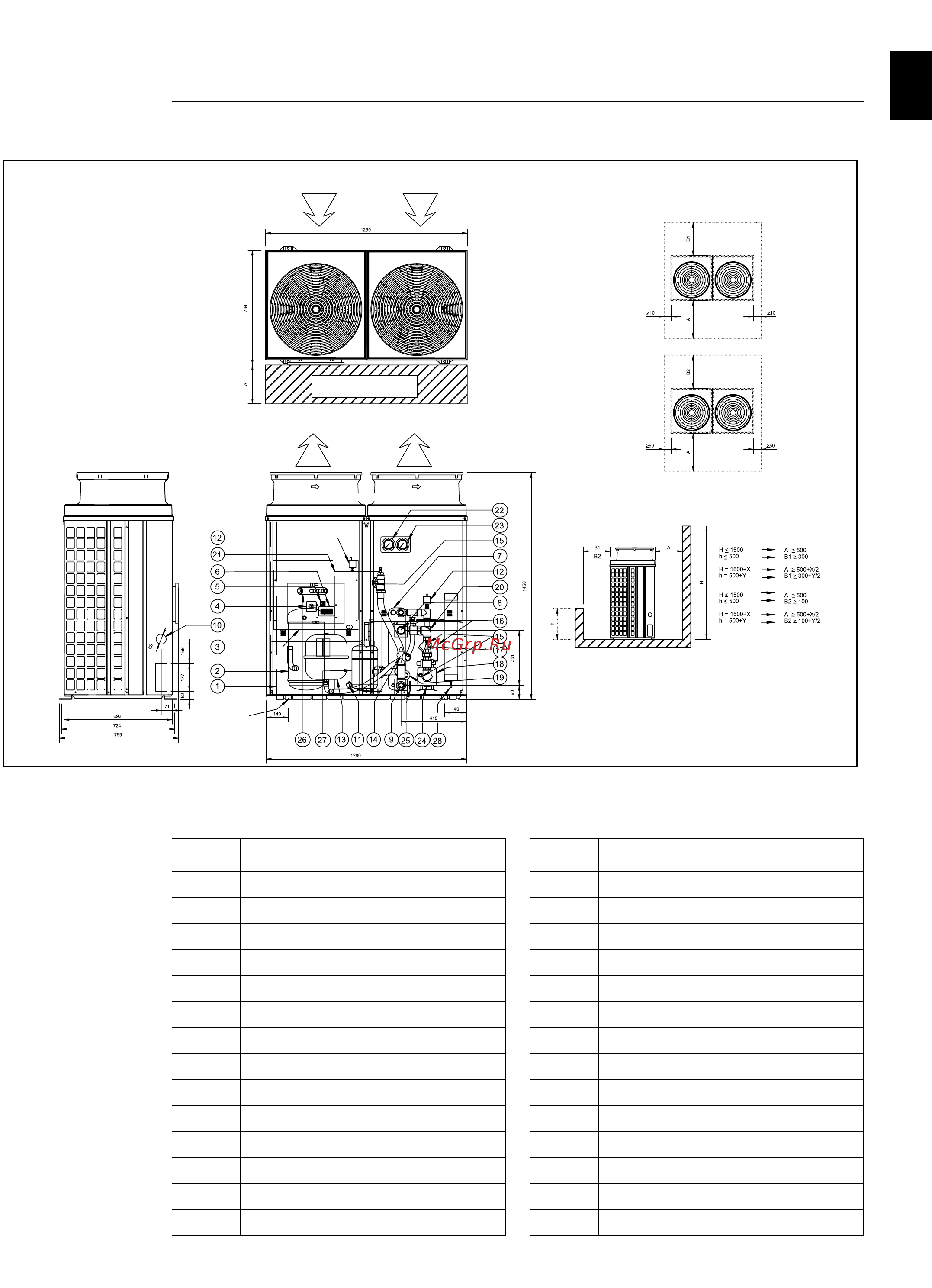 Daikin EUWAC5FZW [80/264] Outlook drawing euwyb10 12kzw1