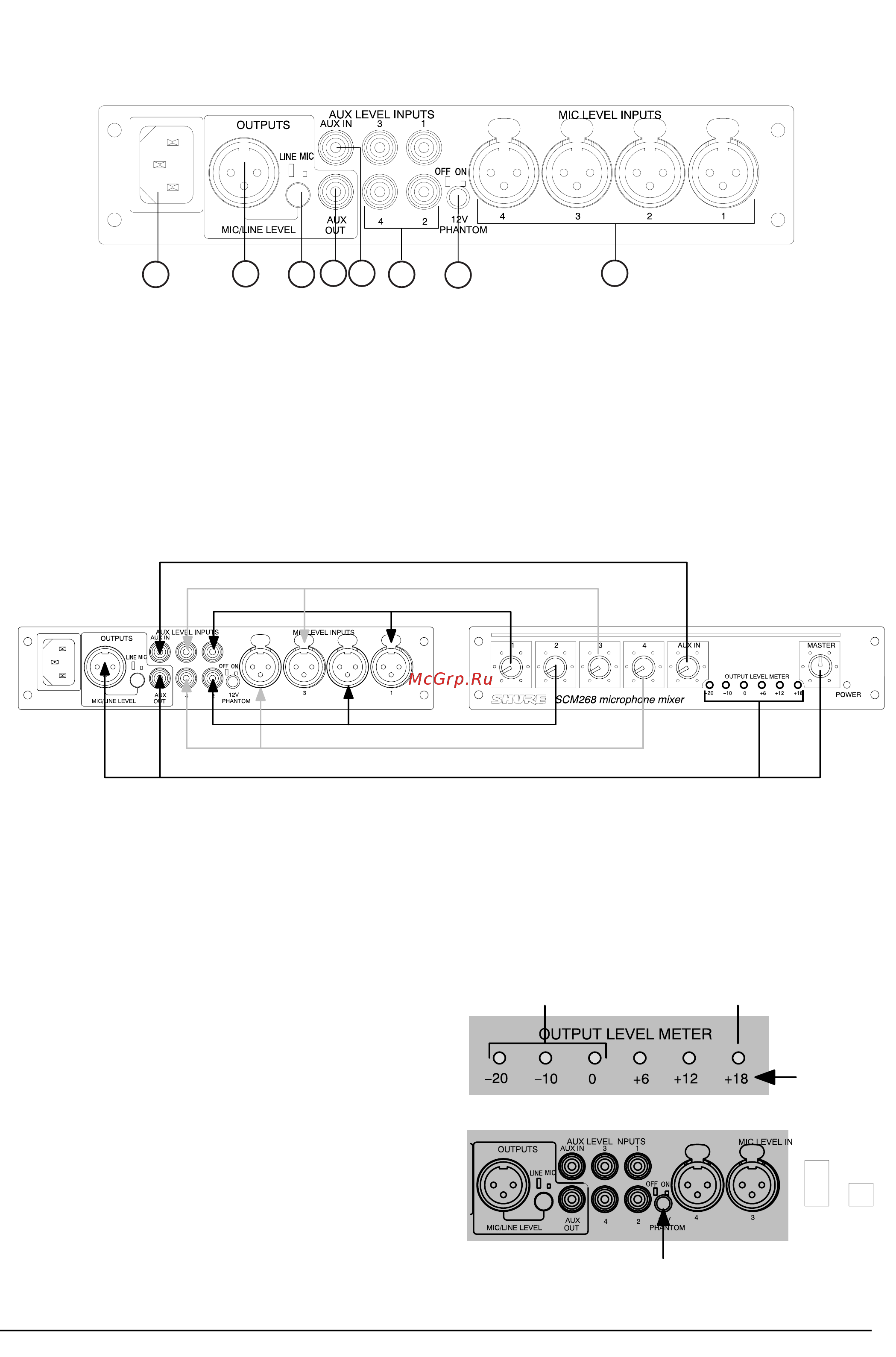 Shure SCM268 [2/5] Чувствительность входов