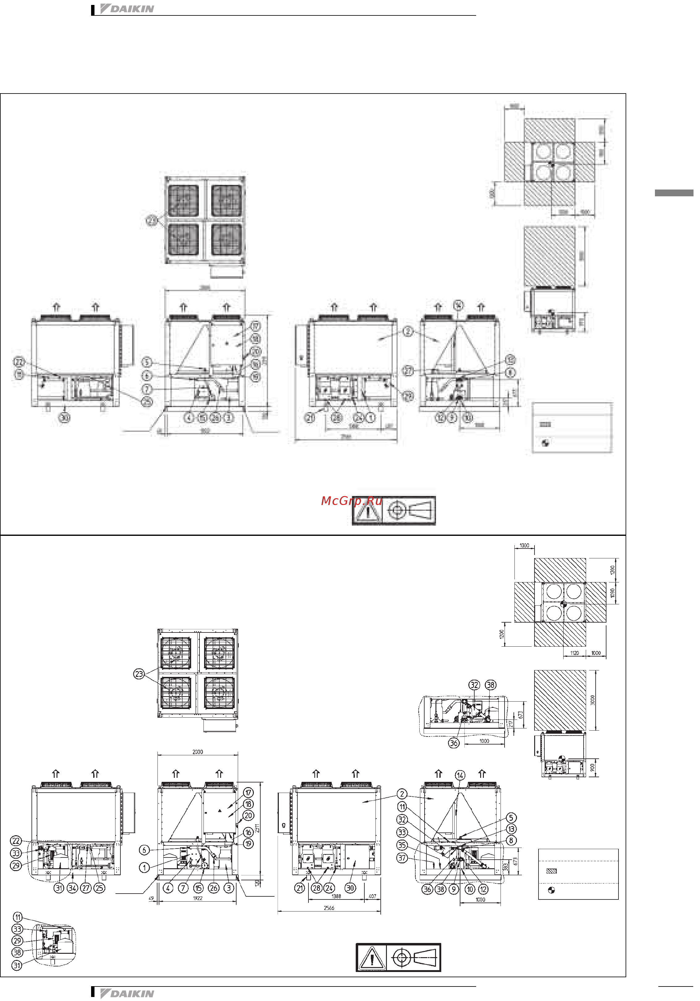 Daikin EWAQ240DAYN [19/47] 1 чертеж в масштабе