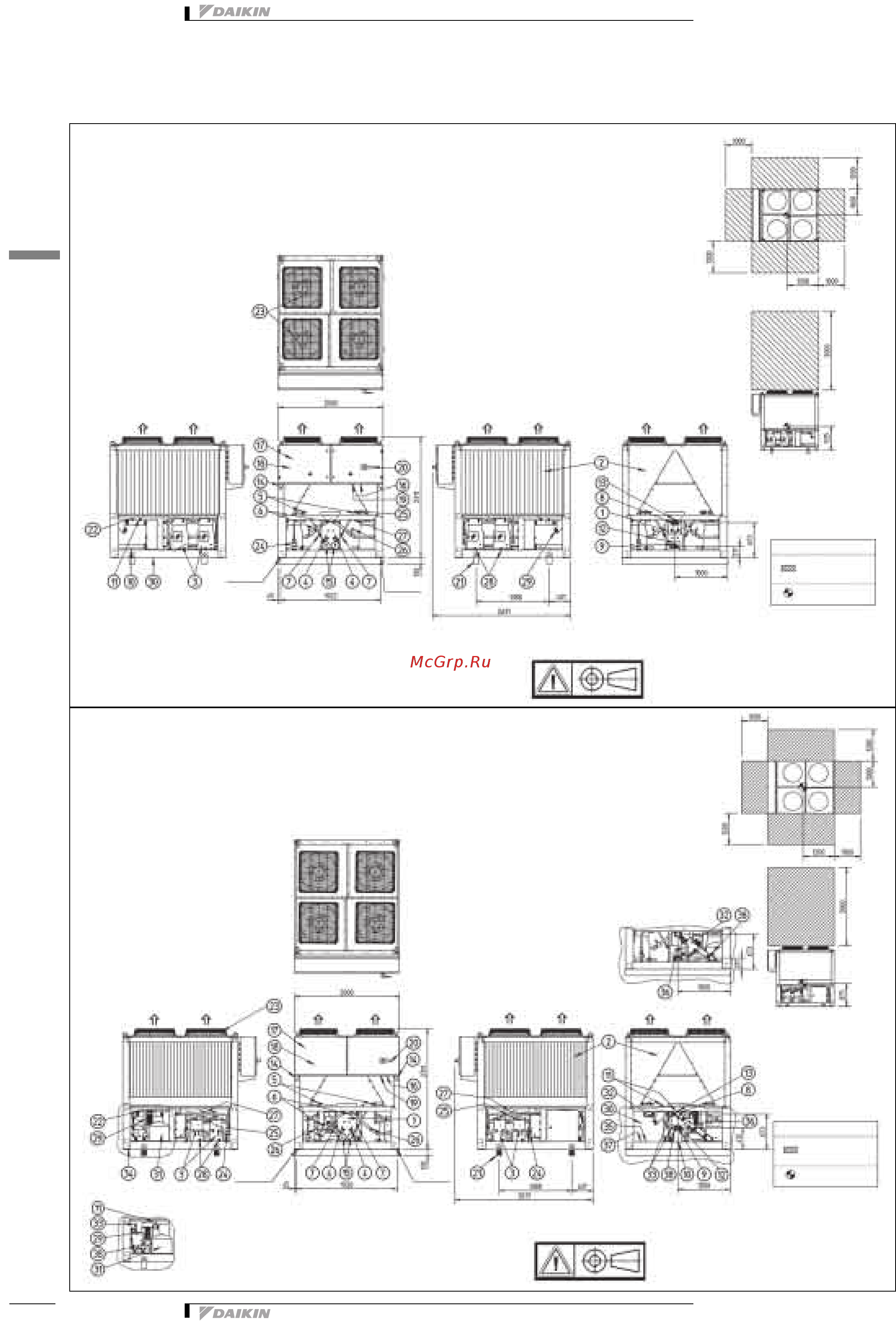 Daikin EWAQ240DAYN [20/47] Чертеж в масштабе и центр тяжести