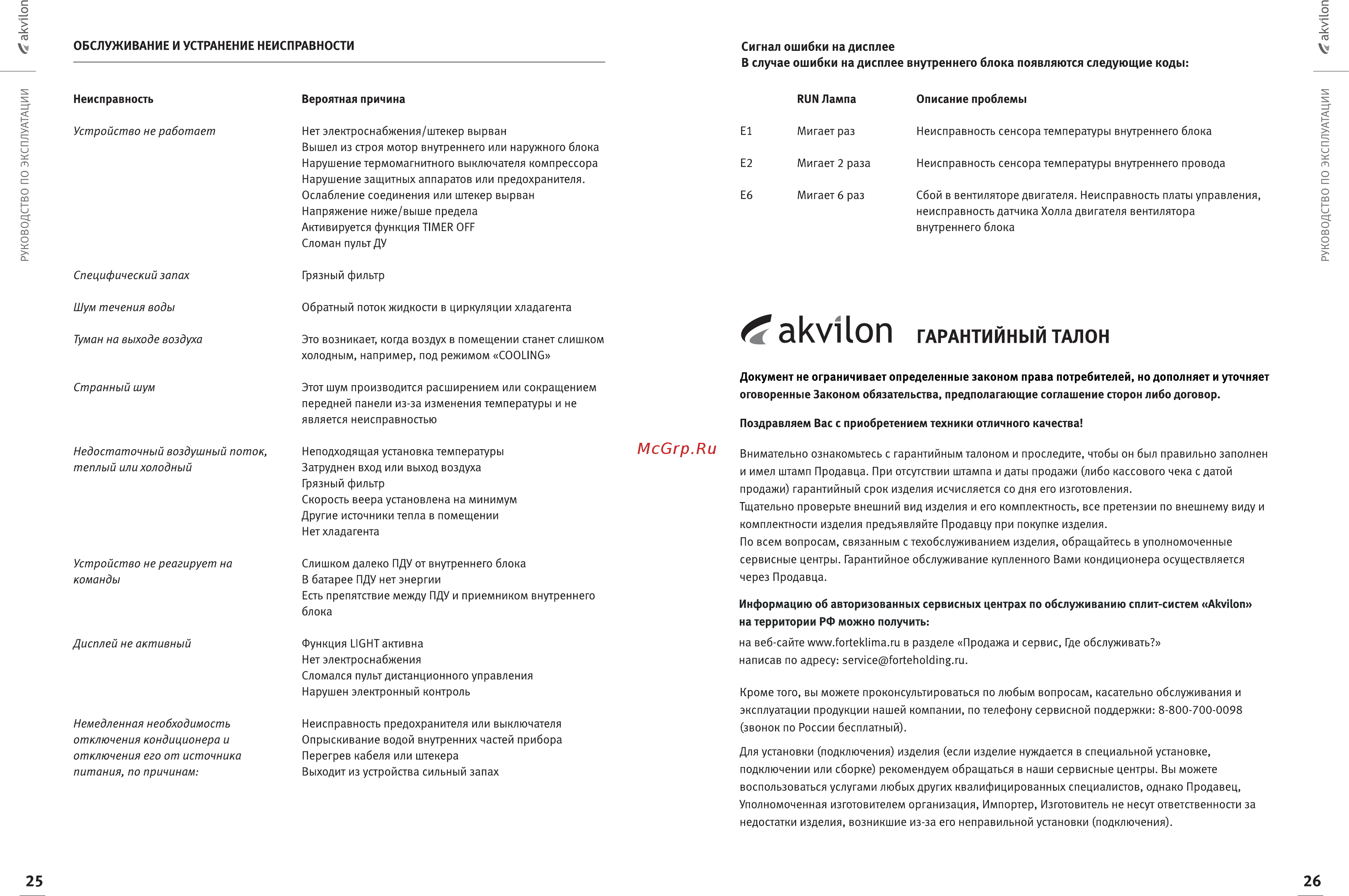 Akvilon AT-9 [15/18] Акупоп гарантийный талон