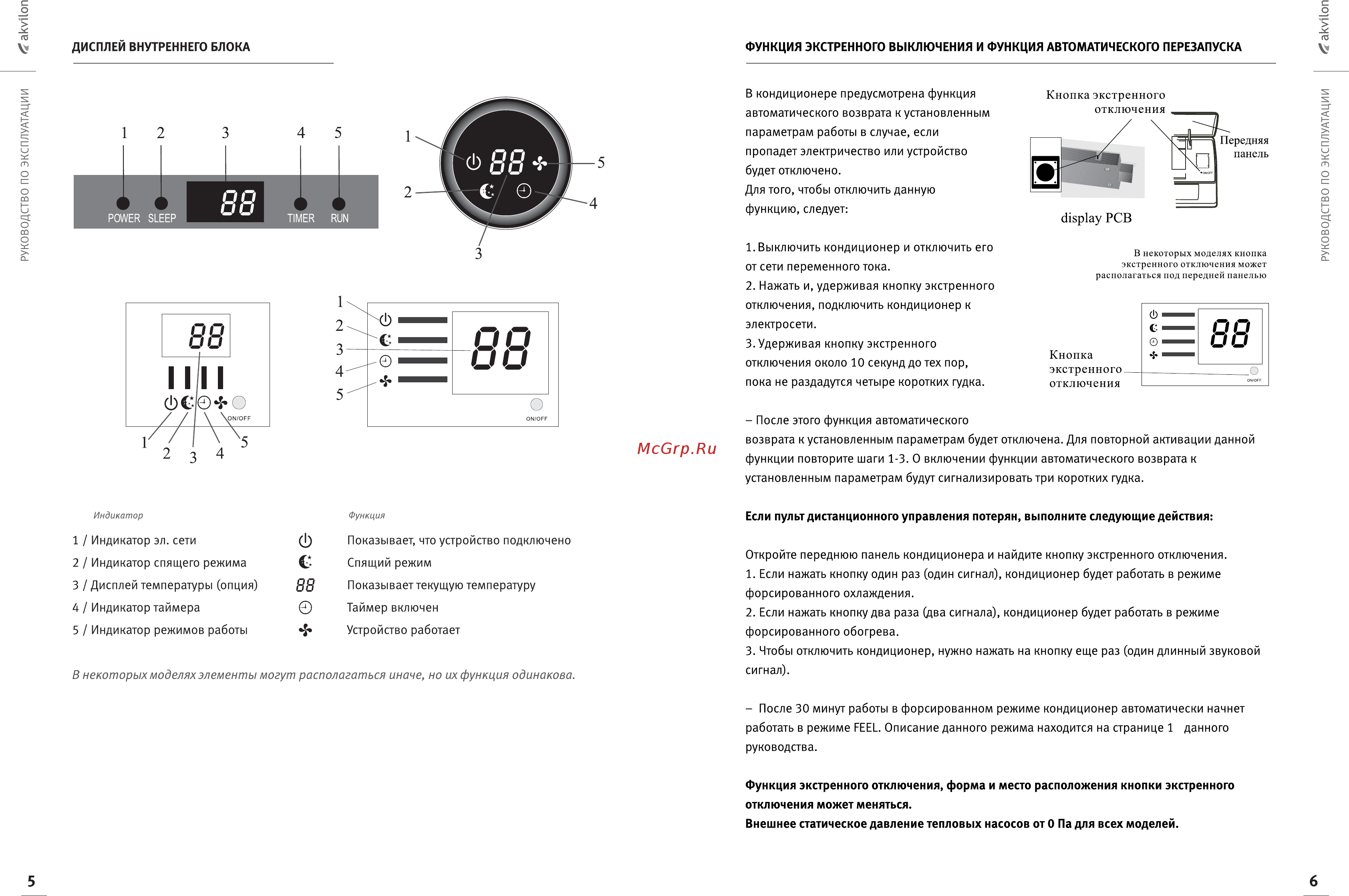 Akvilon NL-9 [5/18] Кнопка экстренного отключения