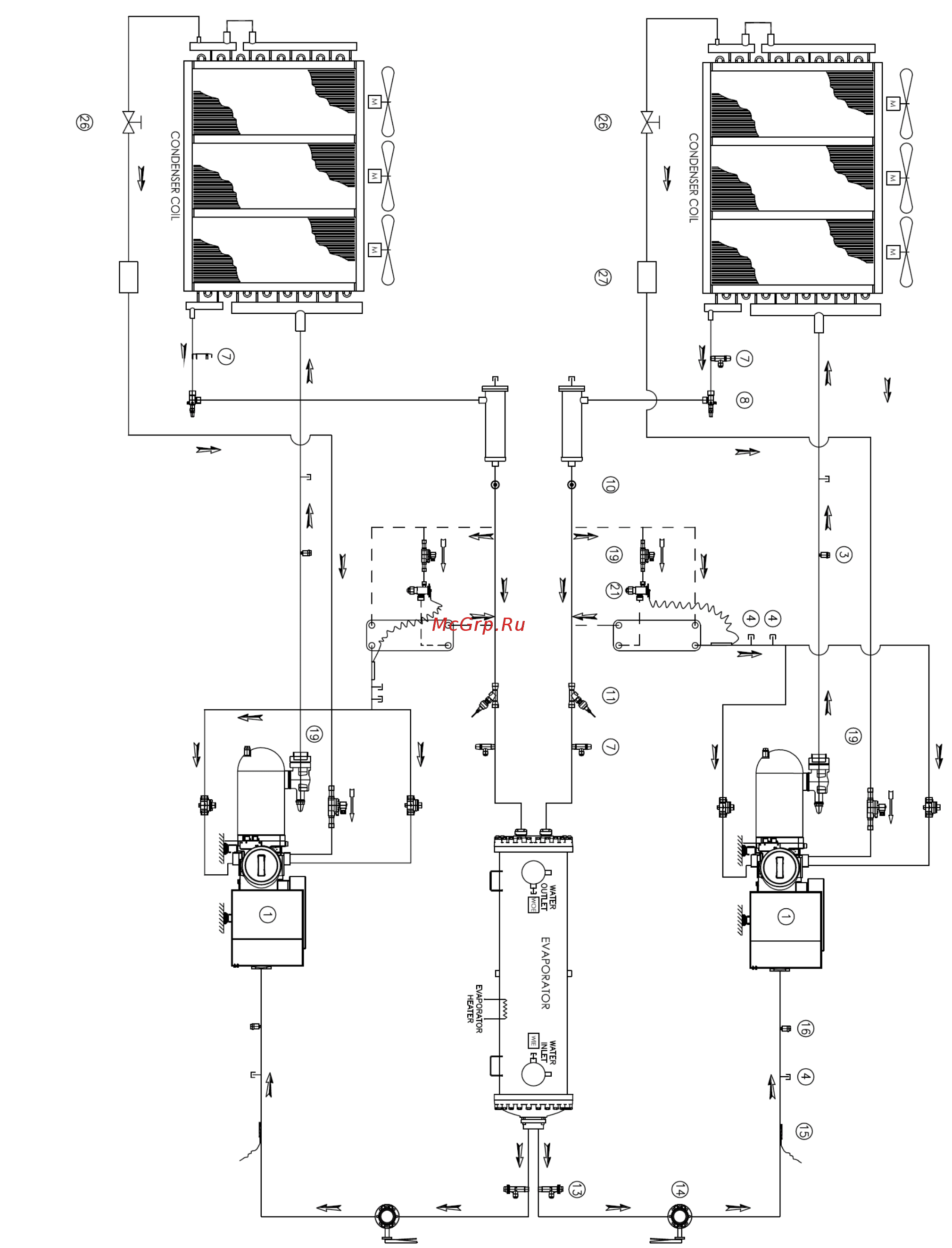 Daikin EWADС14C-PS [44/68] Рис 11 холодильный контур агрегата