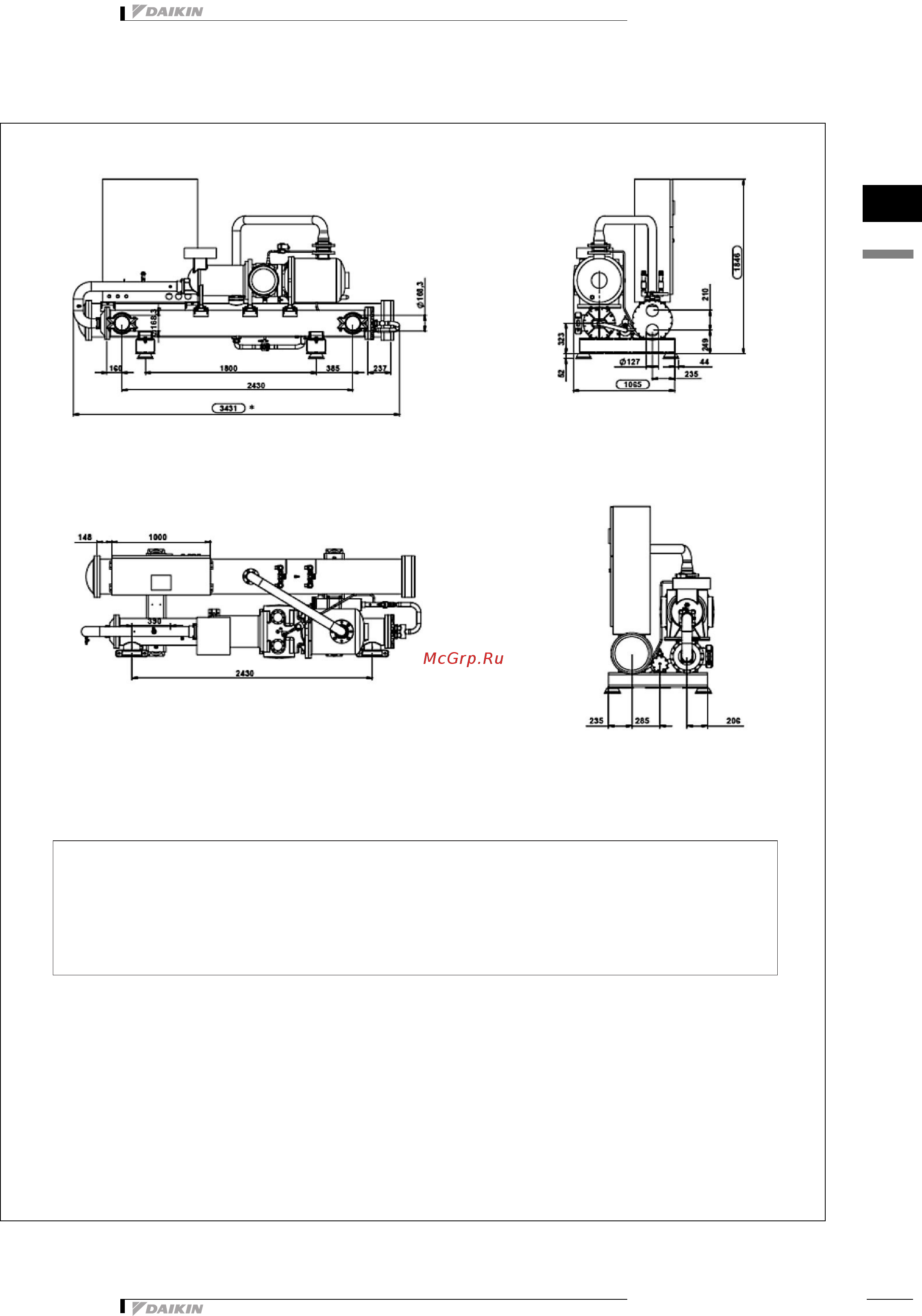 Daikin EWWQC20AJYNN [14/82] Чертеж в масштабе и центр тяжести