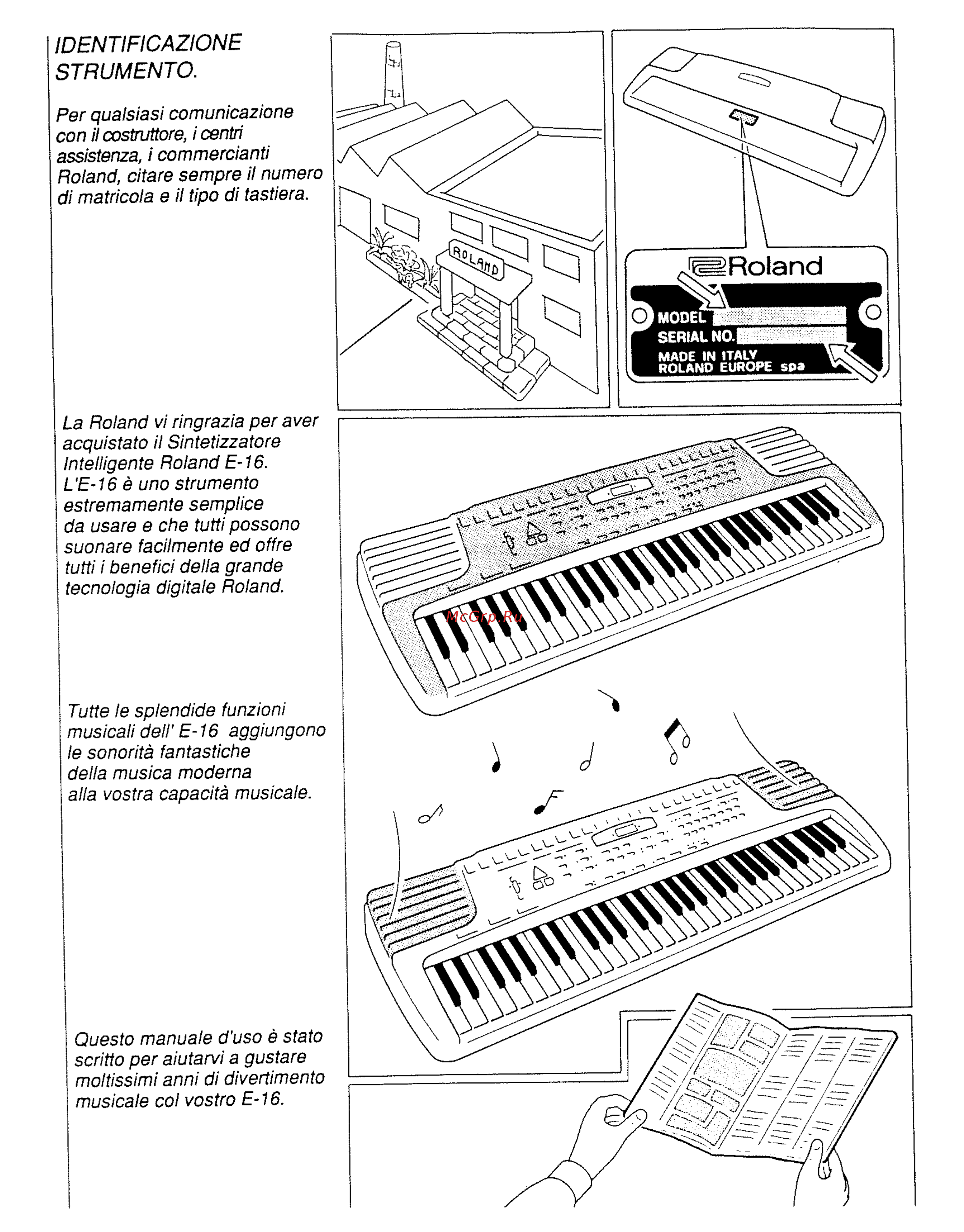 Roland E-16 [10/126] Identificazione strumento