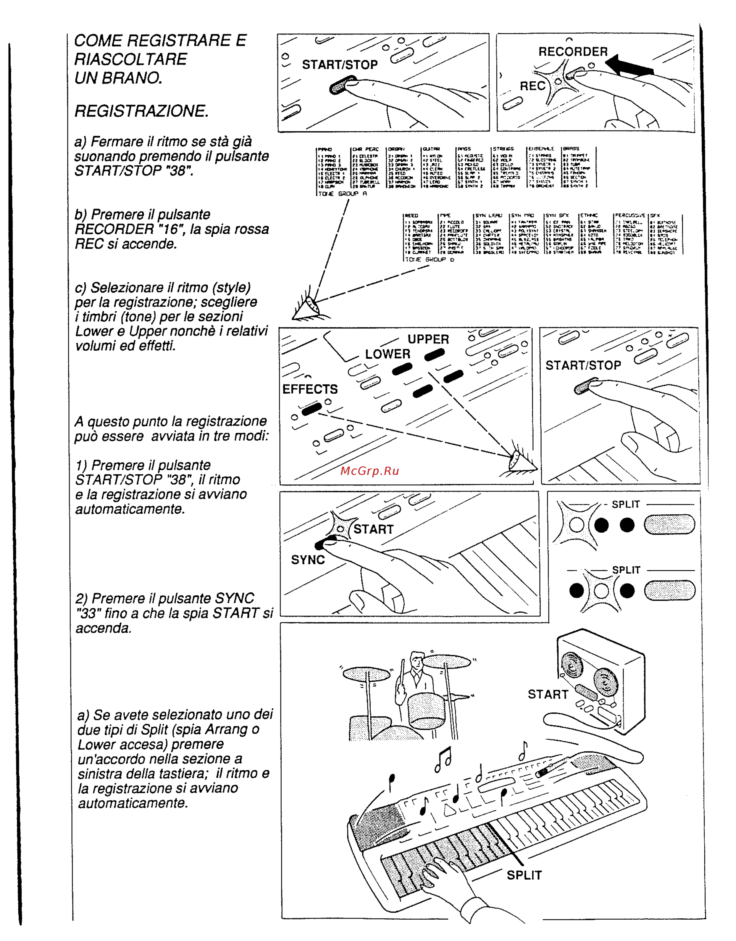 Roland E-16 [102/126] Come registrare e riascoltare un brano