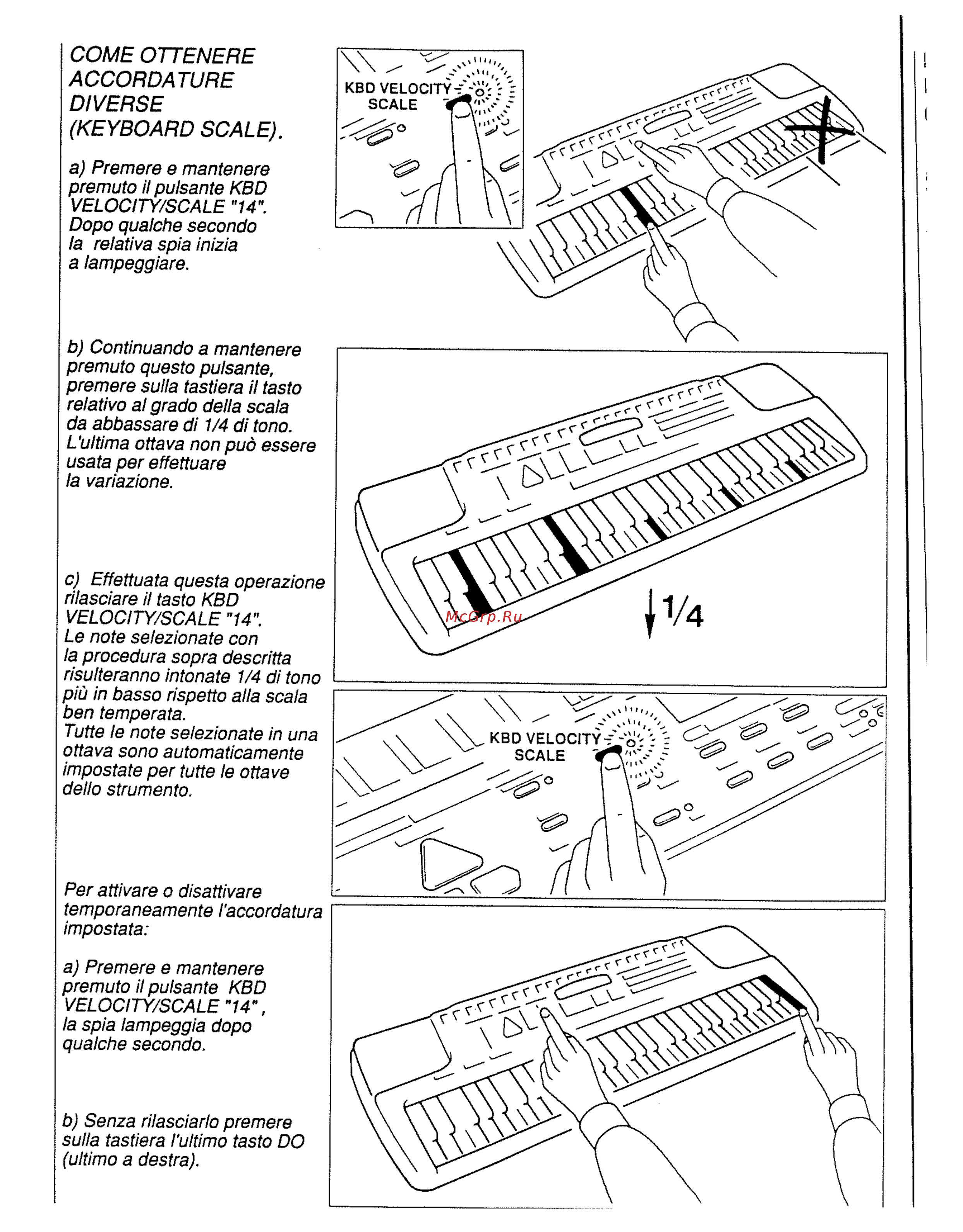 Roland E-16 [110/126] Come ottenere accordature diverse keyboard scale