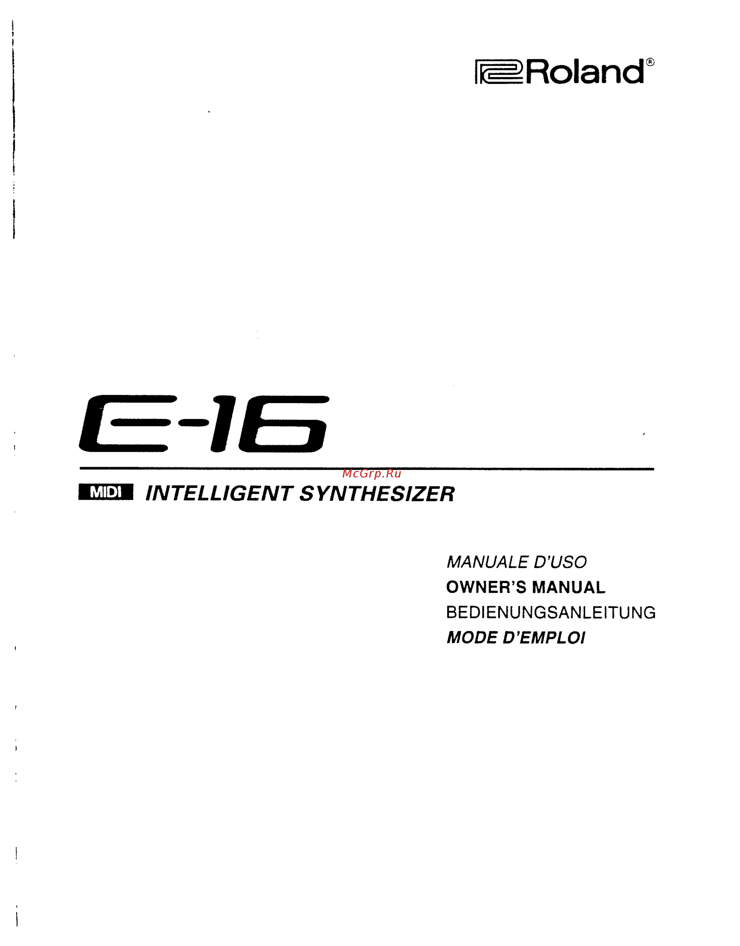 Roland E-16 [3/126] Intelligent synthesizer