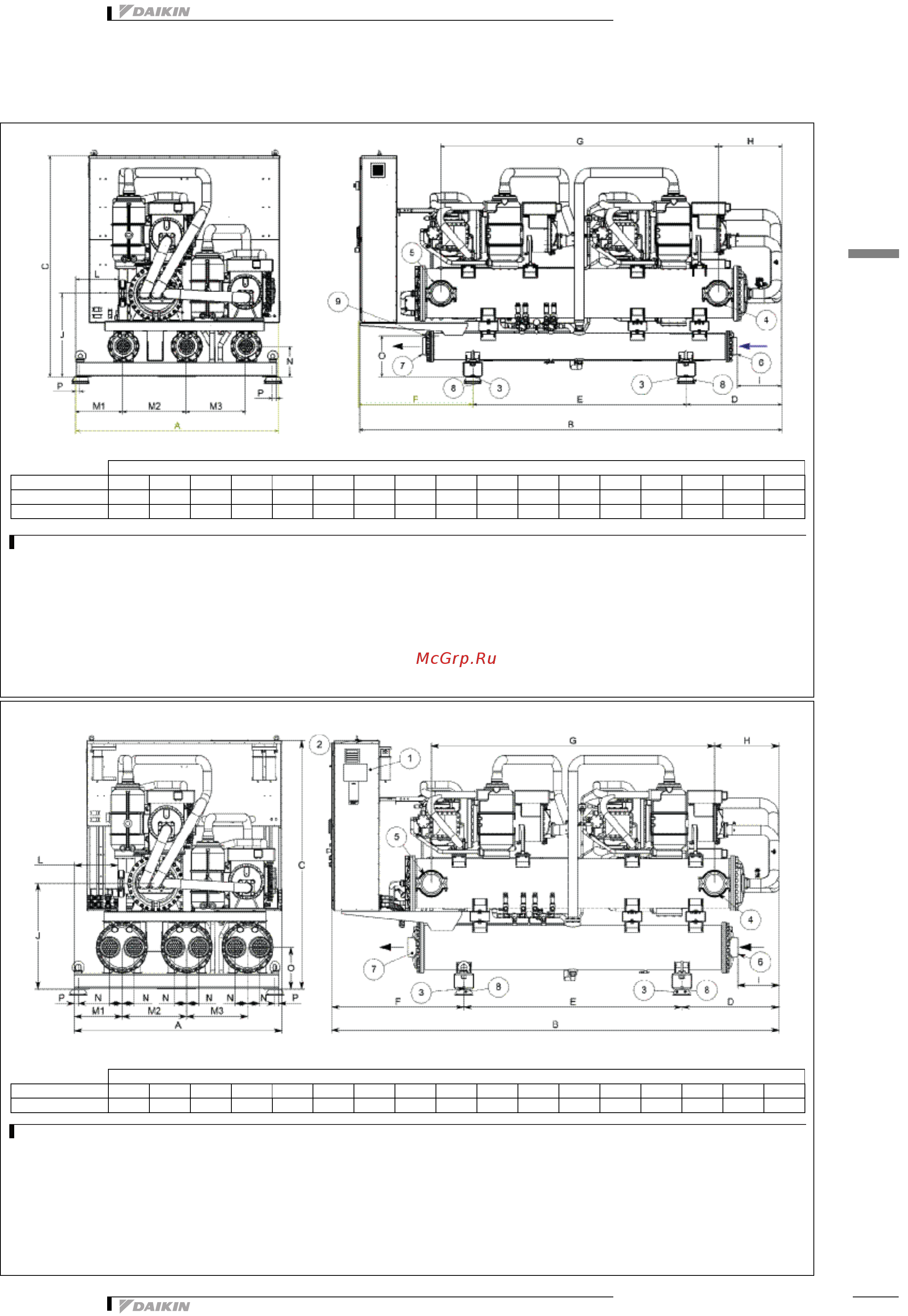 Daikin EWWDС17I-SS [35/51] Размерные чертежи