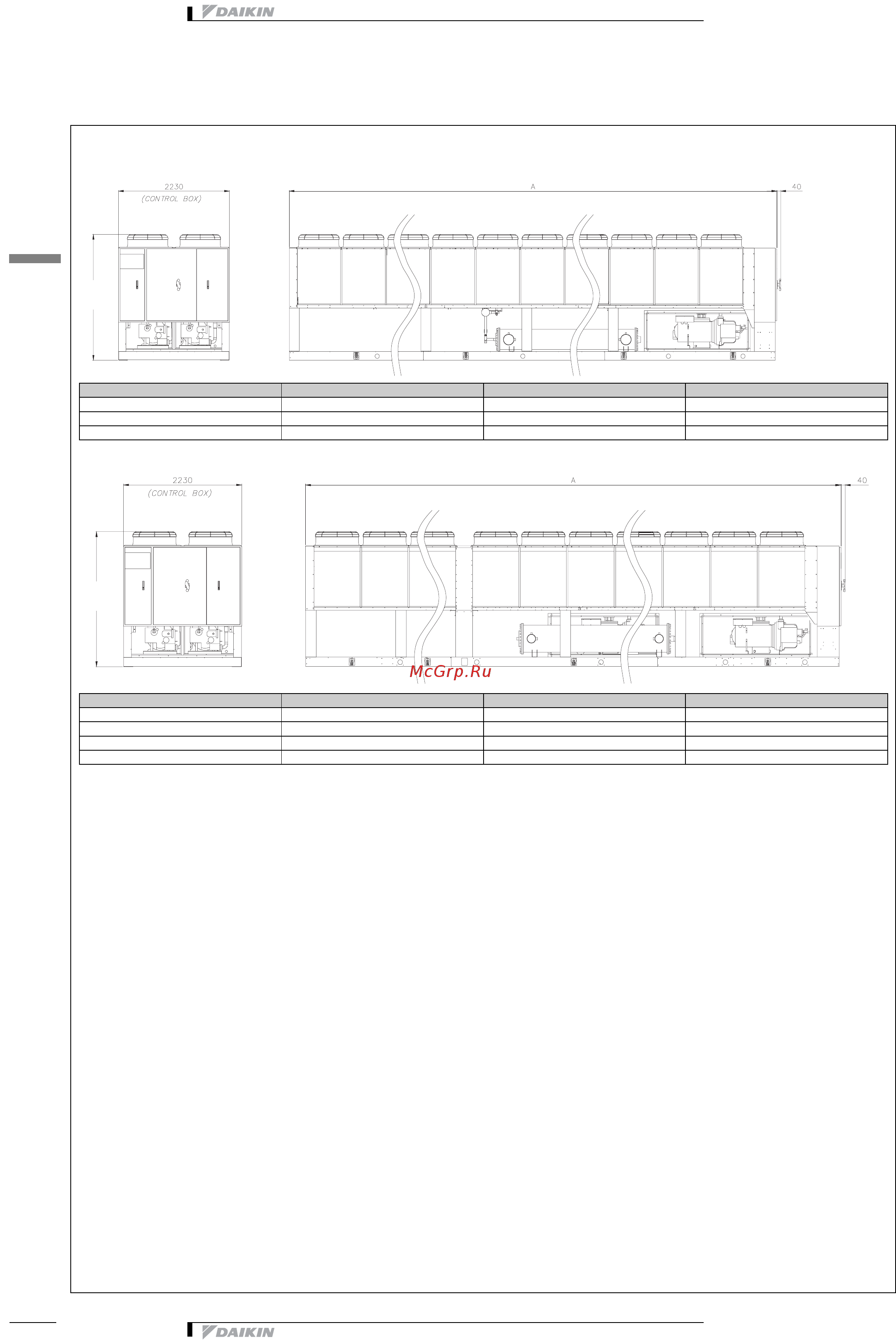 Daikin EWAPC11AJYNN [34/41] Dimensional drawing centre of gravity