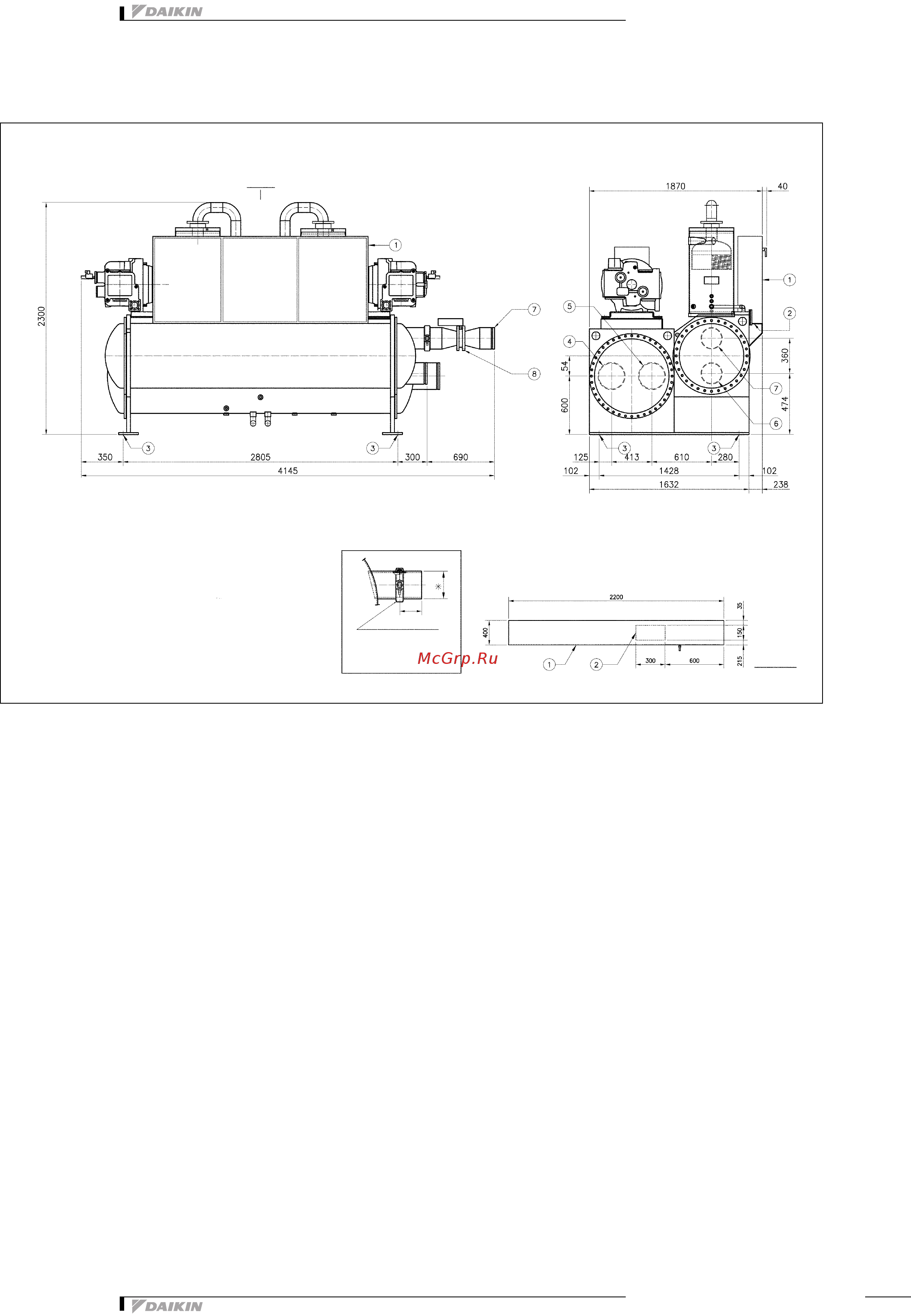 Daikin EWWD850BJYNN [11/16] Чертеж в масштабе