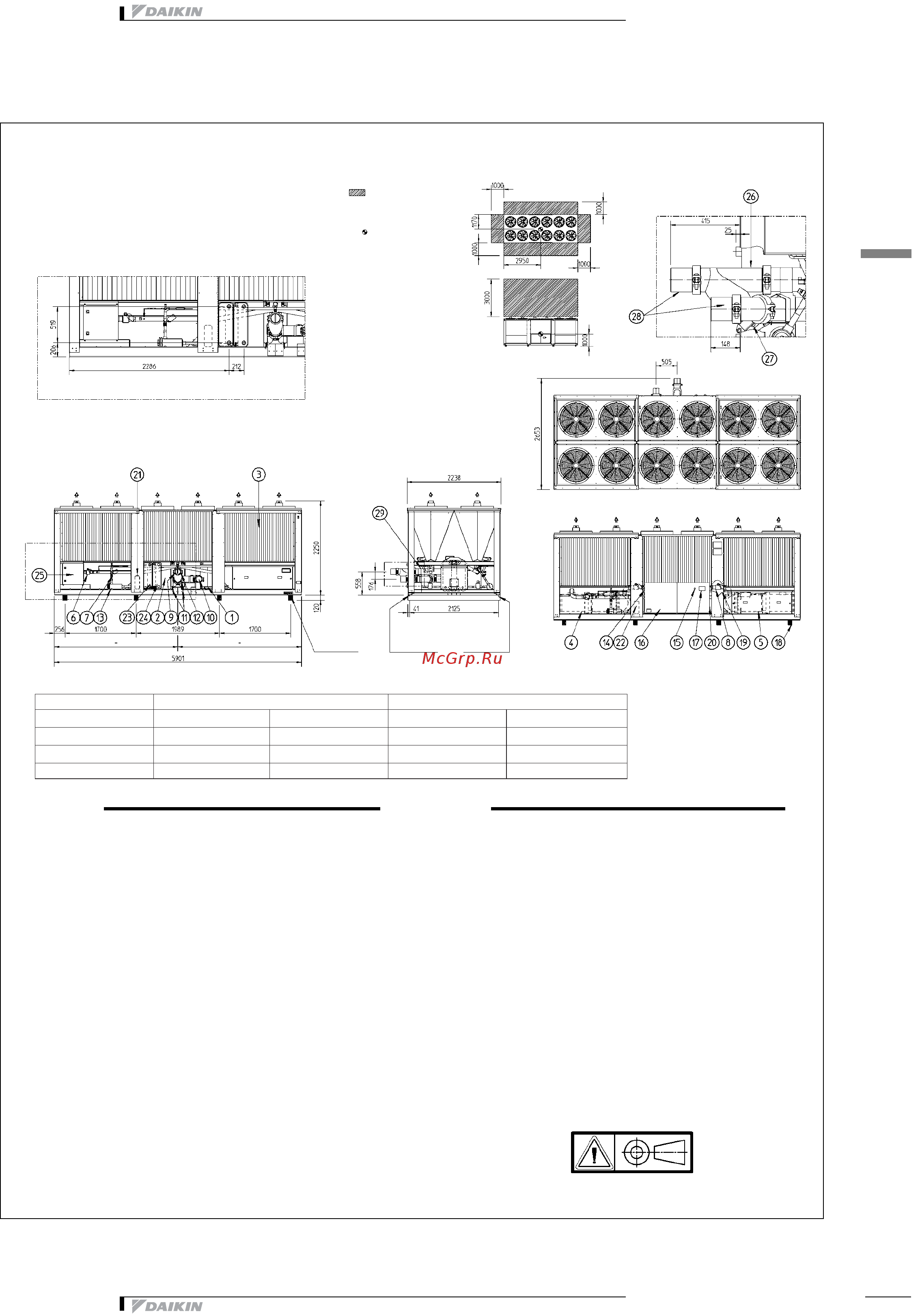 Daikin EWTP540MBYN [23/44] Чертеж в масштабе и центр тяжести