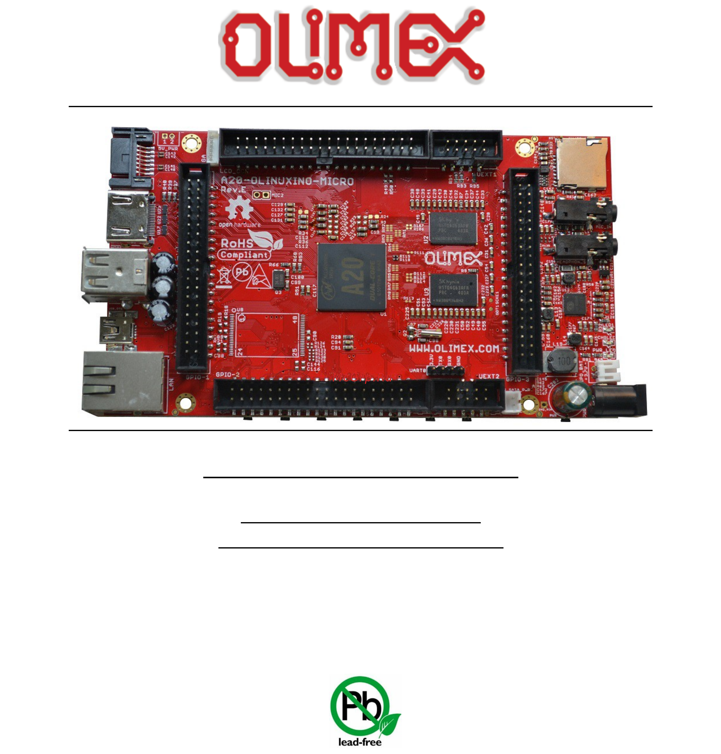 OLIMEX A20-MICRO-E16GS16 Инструкция по эксплуатации онлайн