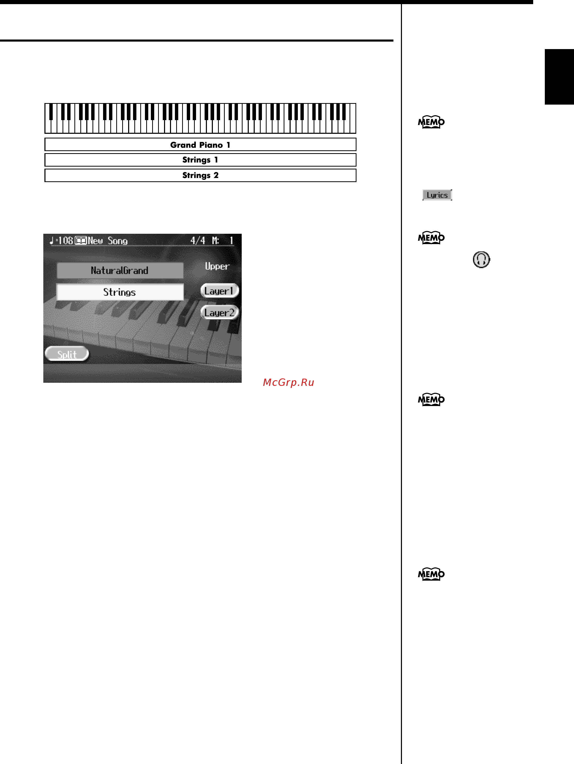 Roland KR-115 [31/221] Игра совмещенными тембрами layer