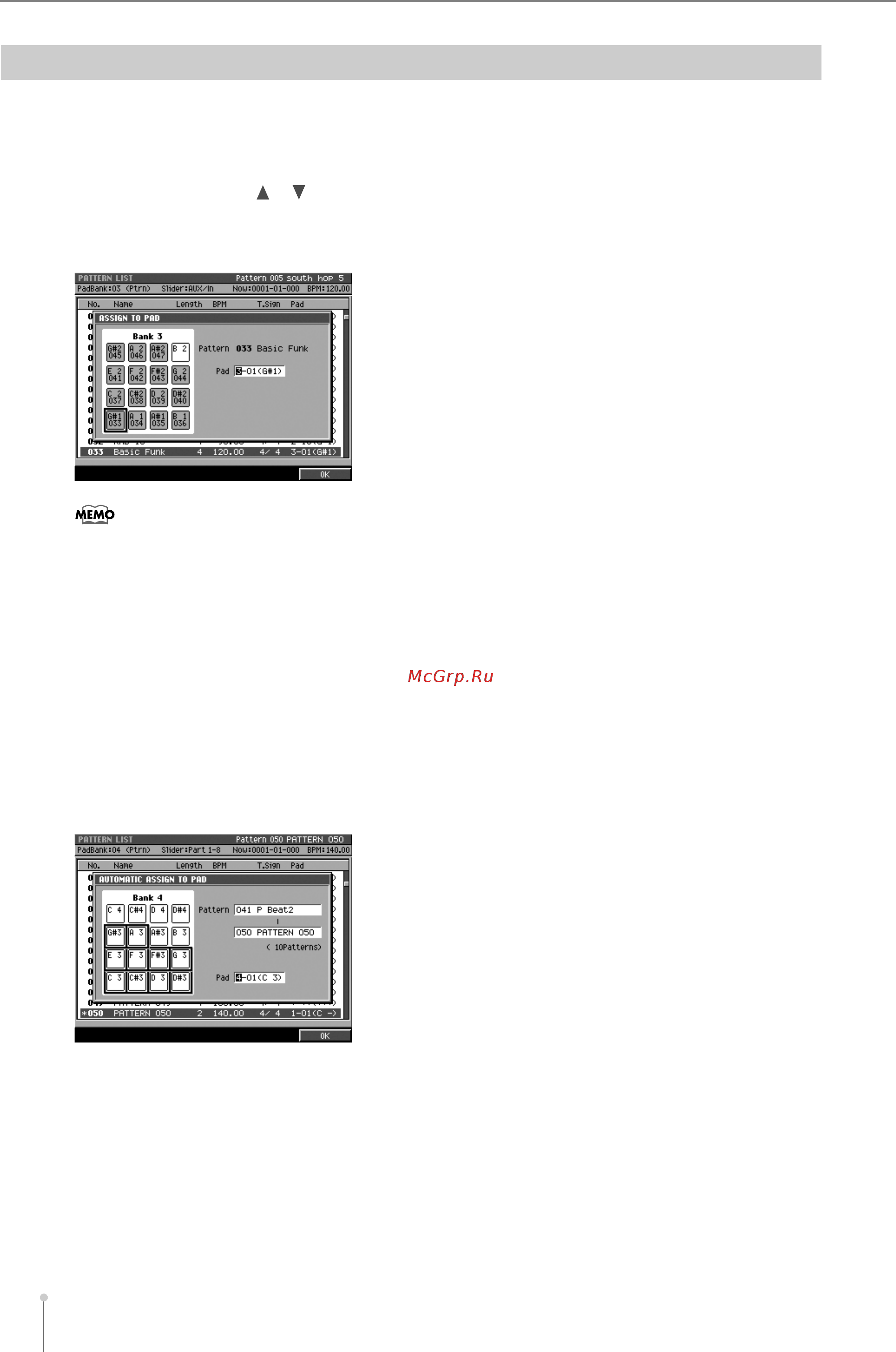 Roland MV-8800 [144/325] Использование пэдов для воспроизведения паттернов
