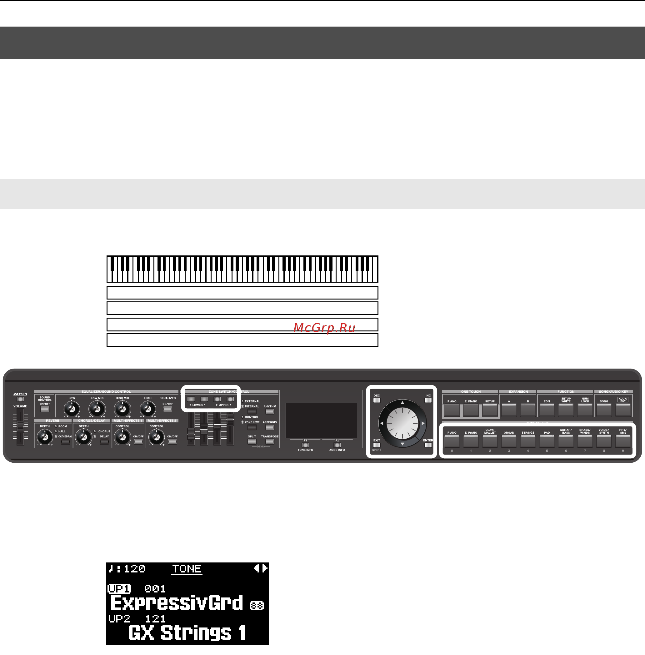 Roland RD-700GX [41/205] Одновременная игра несколькими тембрами