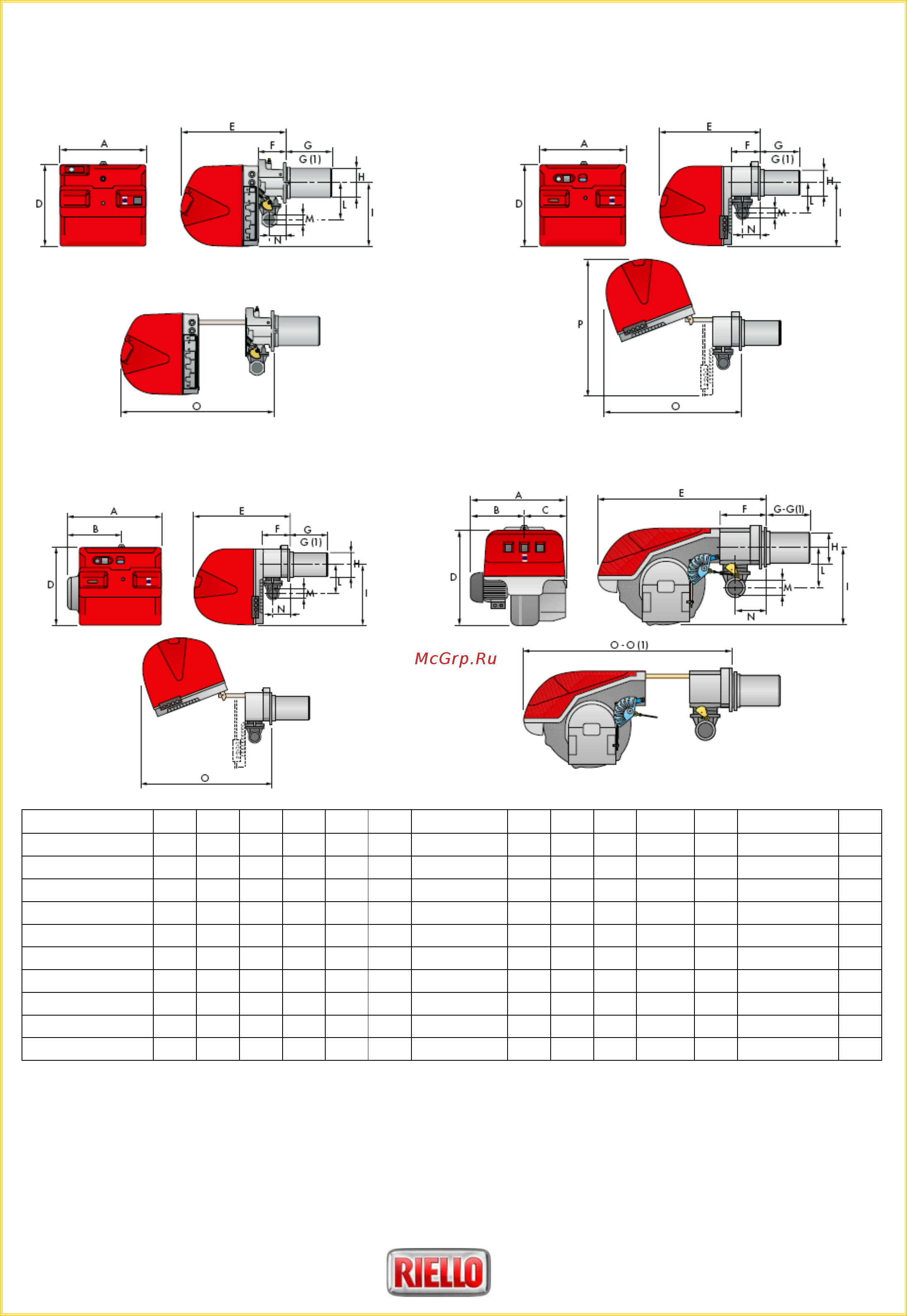 Riello RS 64/M MZ t.l. [13/18] Габаритные размеры