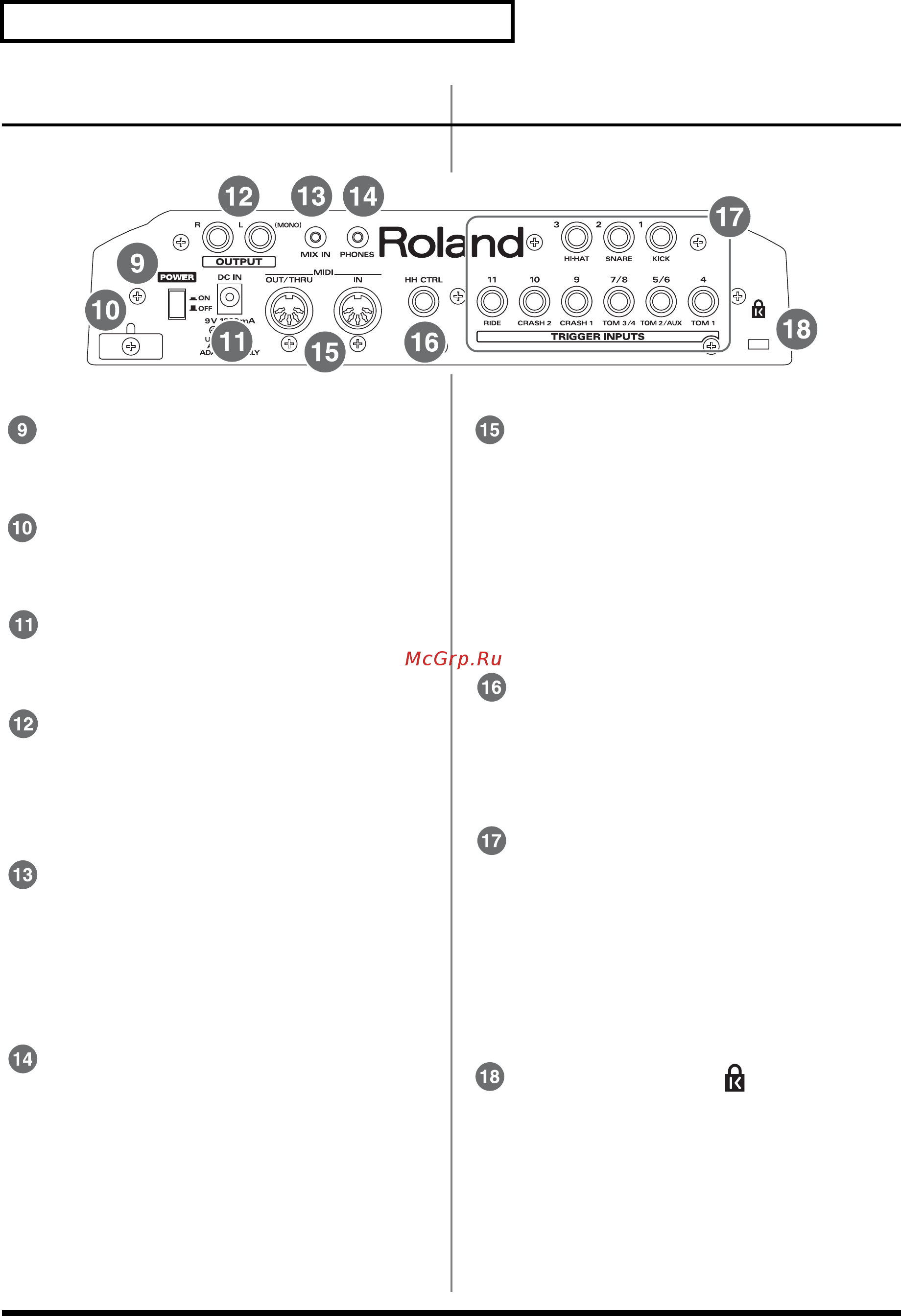 Roland TD-6 [20/164] Задняя панель