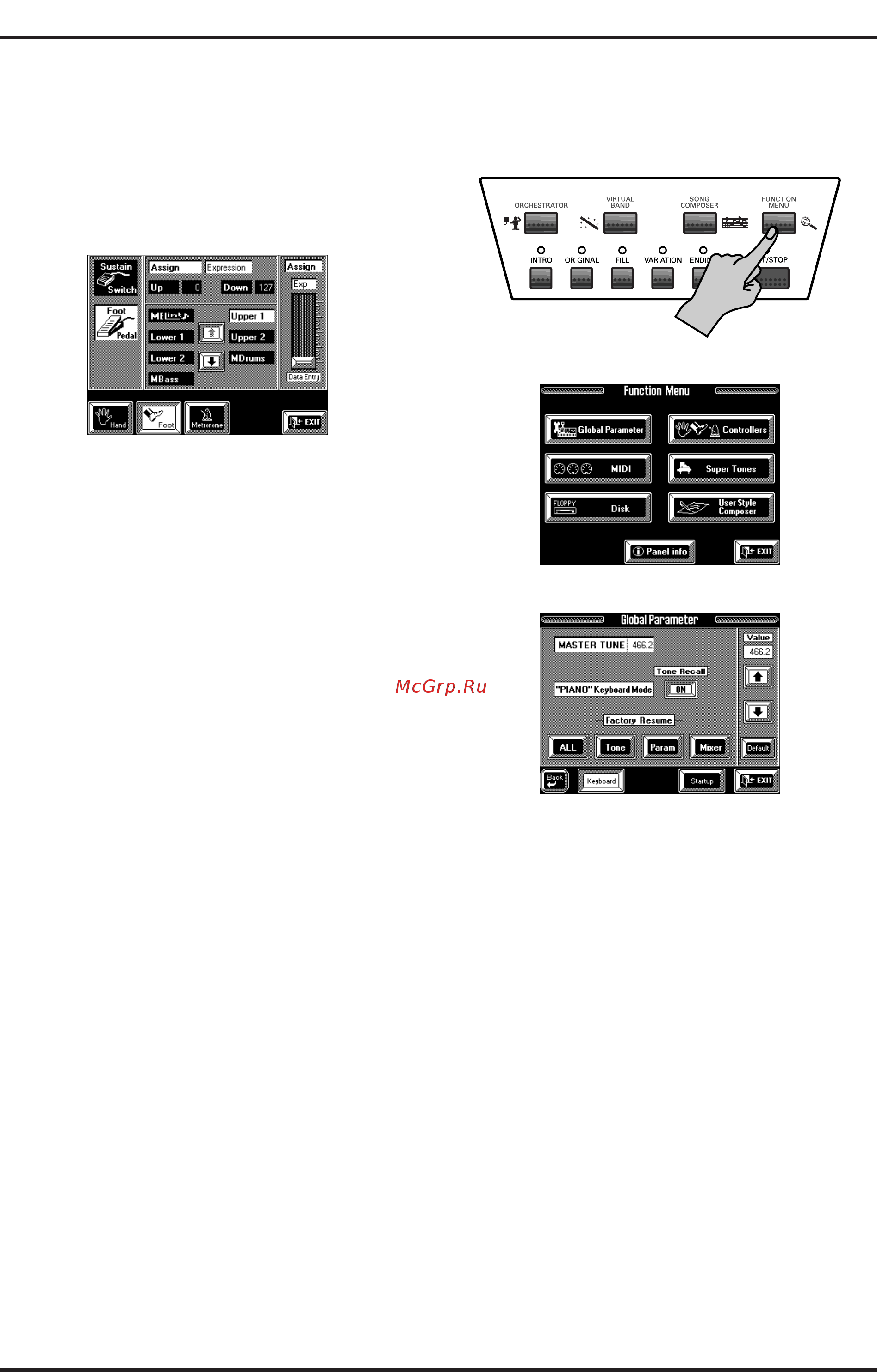 Roland VA-3 [145/208] Глобальные параметры для всей 7а 3