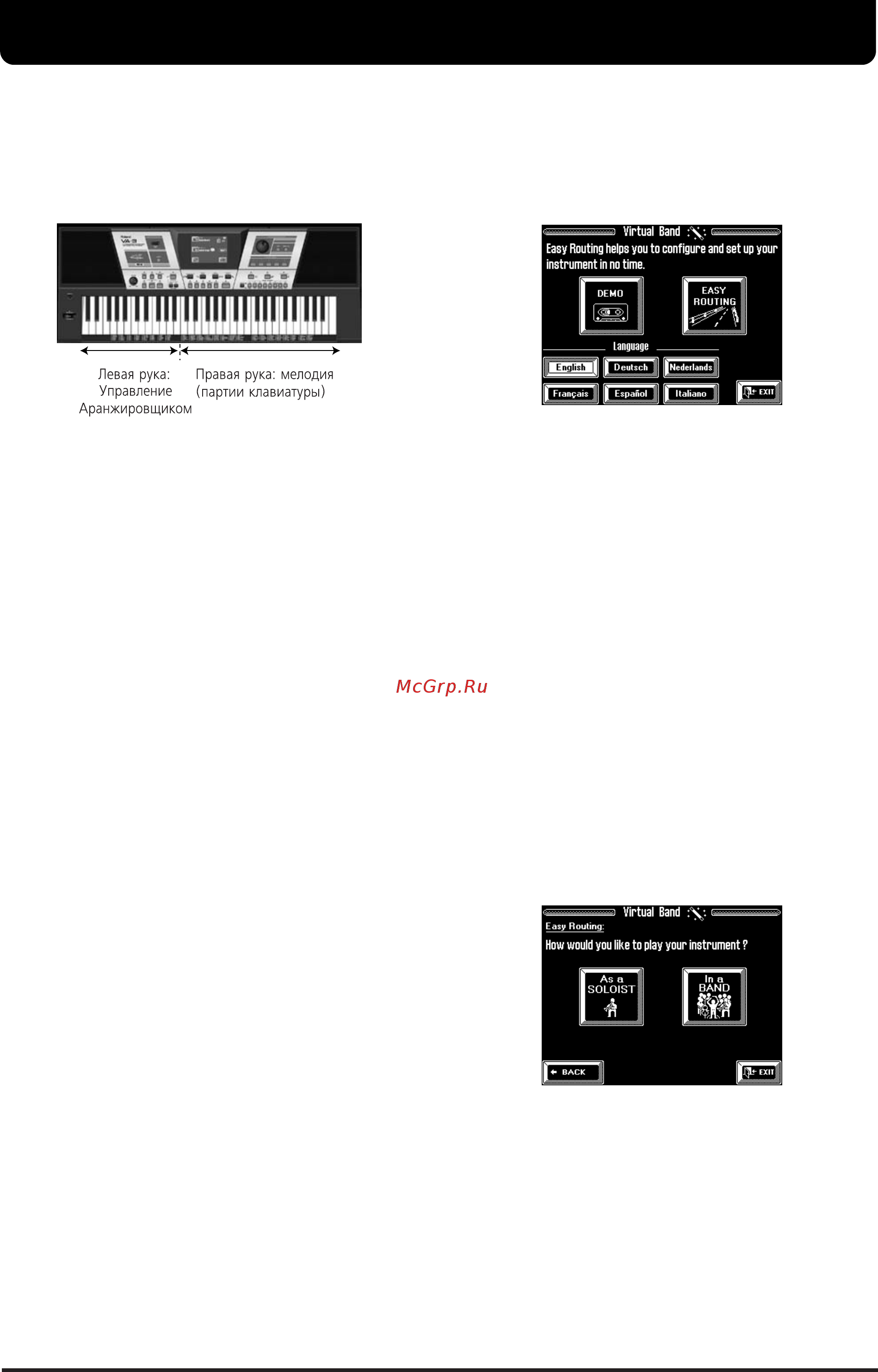 Roland VA-3 [18/208] Характерные особенности инструмента