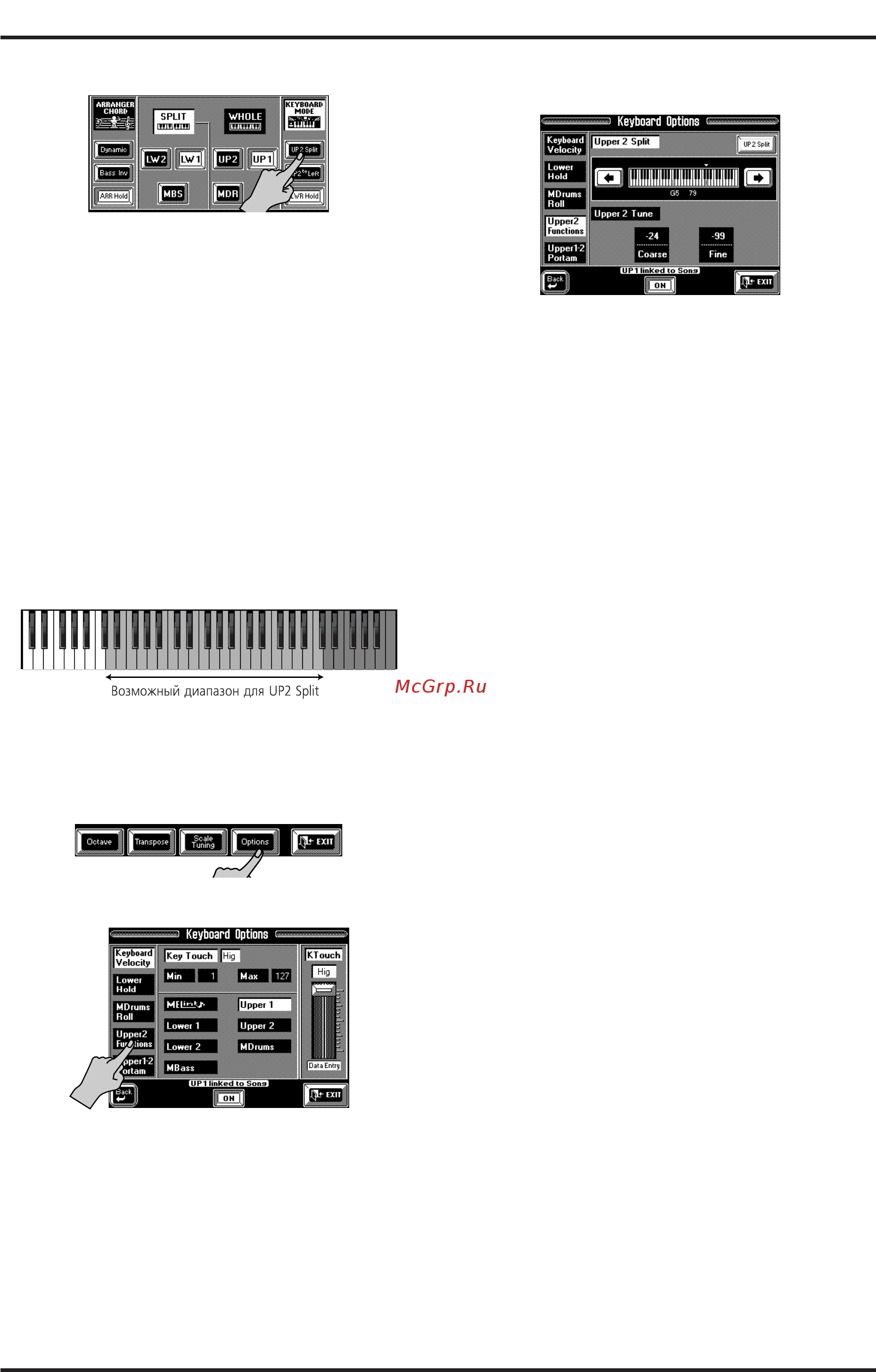 Roland VA-3 [57/208] Нажмите на поле up2 split