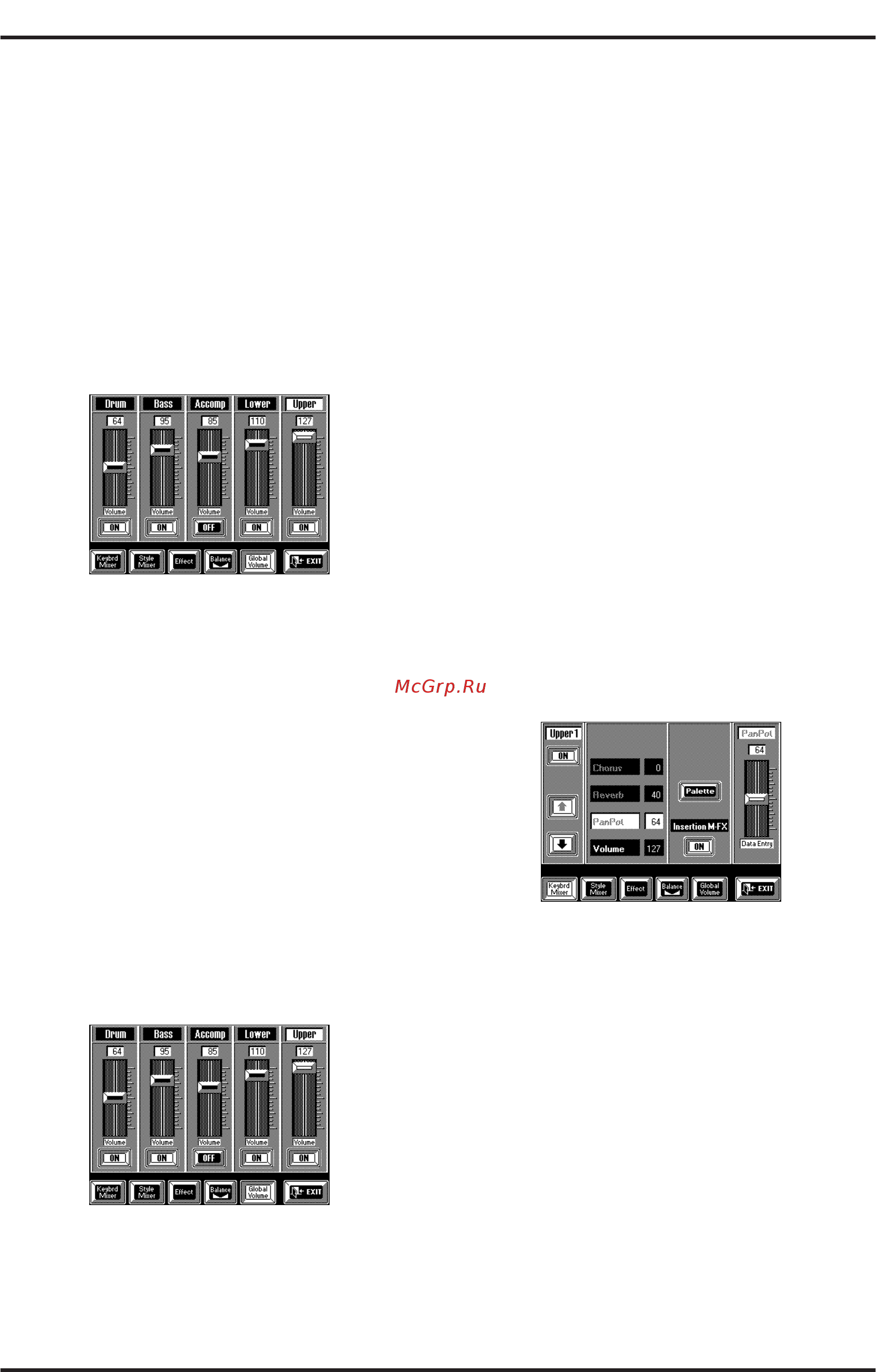 Roland VA-3 [81/208] Keybrd mixer громкость партий клавиатуры