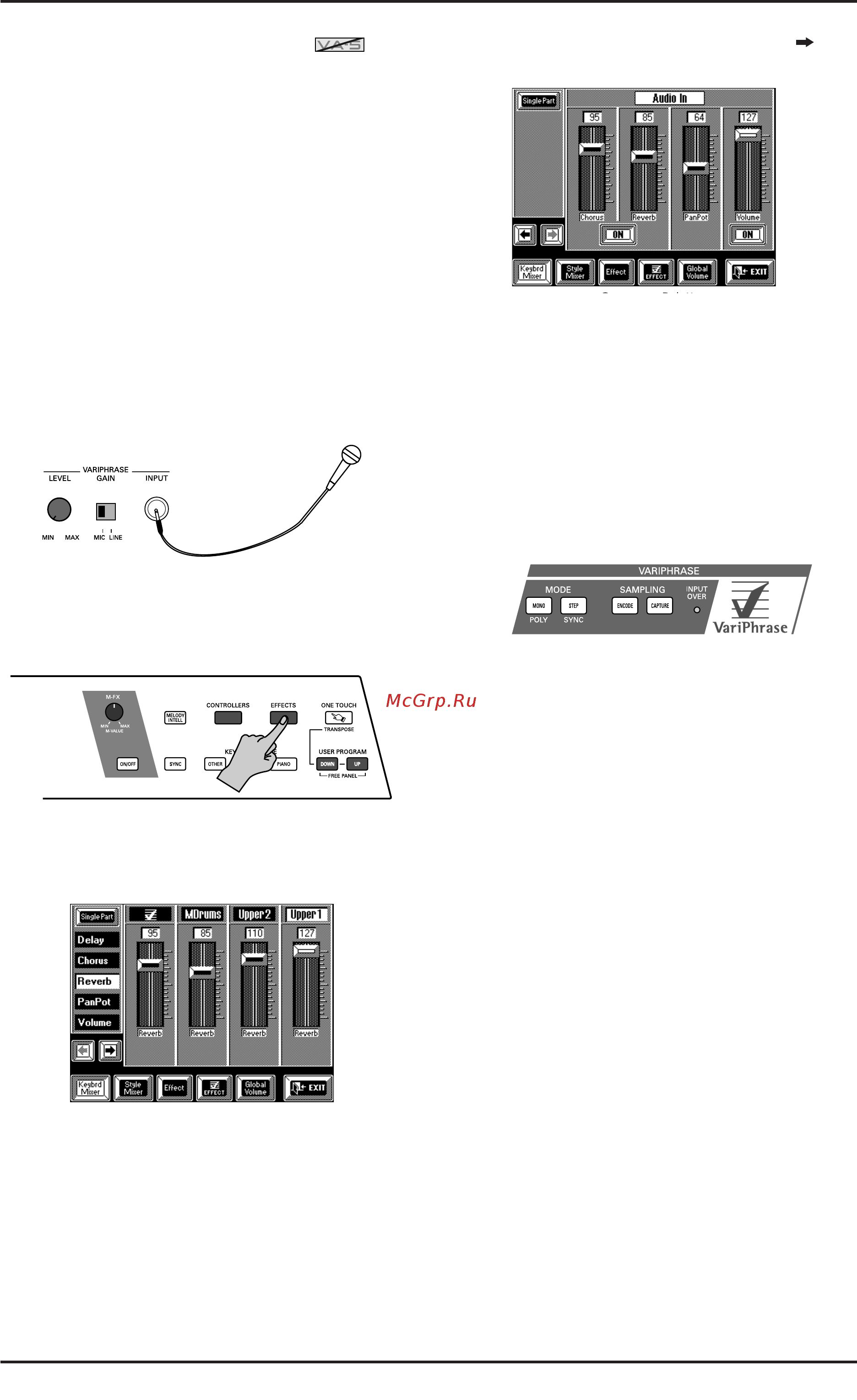 Roland VA-7 [54/257] Использование живого вокала