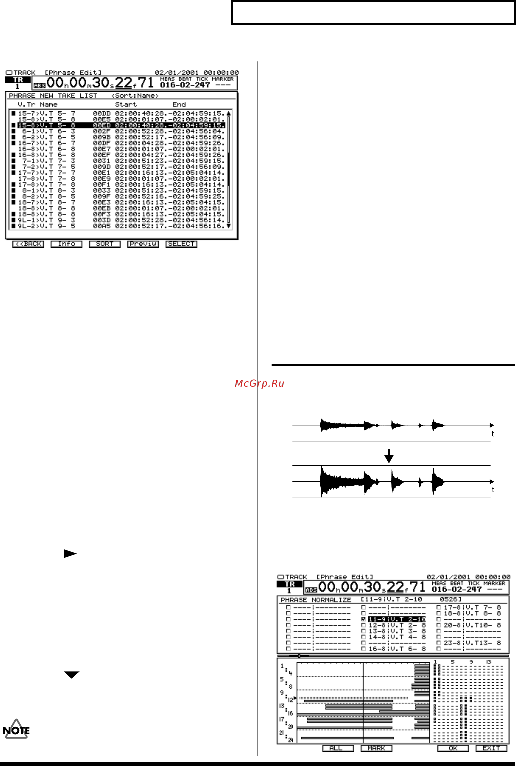 Roland VS-2480 [103/173] Как отрегулировать громкость фразы phrase normalize