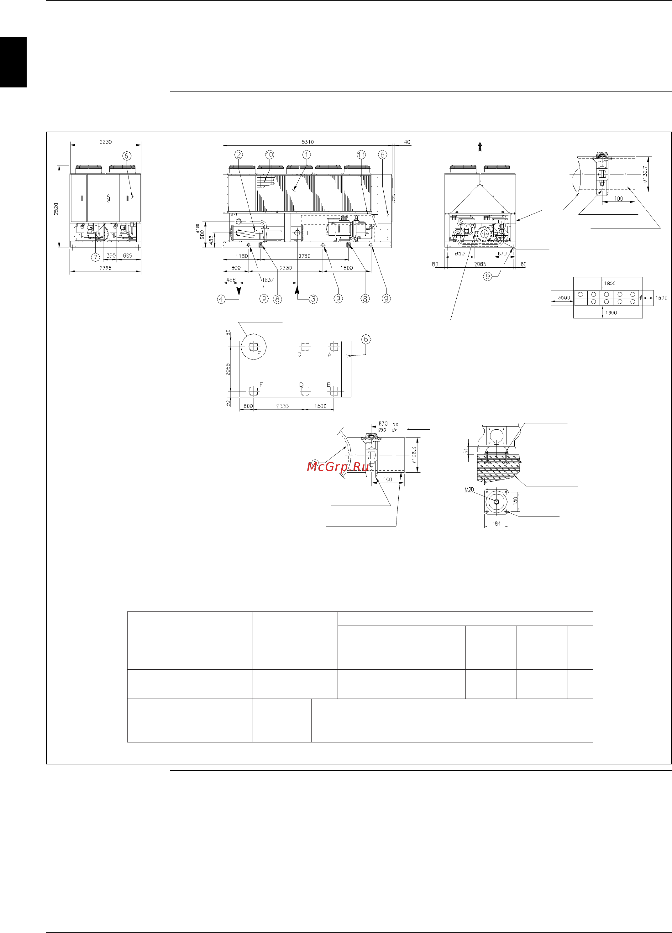 Daikin EWADC14BJYNN [130/346] Outlook drawing ewad650bjynn optp ewad650bjynn oprn optp and ewad650bjynn opln optp