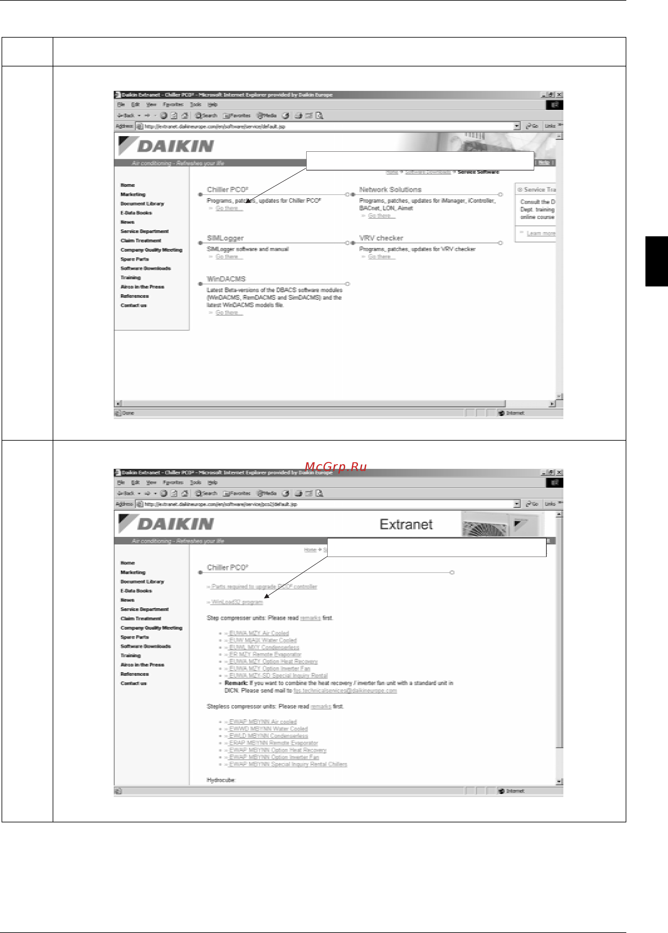 Daikin EWAD850BJYNN/A [273/346] Go to the winload32 program page