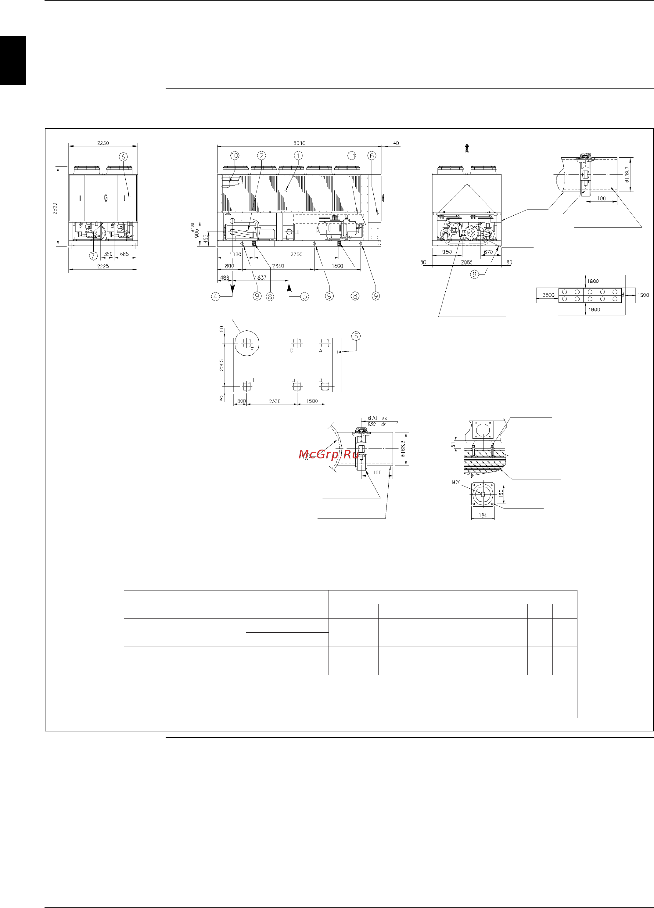 Daikin EWAD900BJYNN/A [50/346] Outlook drawing ewad700bjynn optp ewad700bjynn oprn optp and ewad700bjynn opln optp